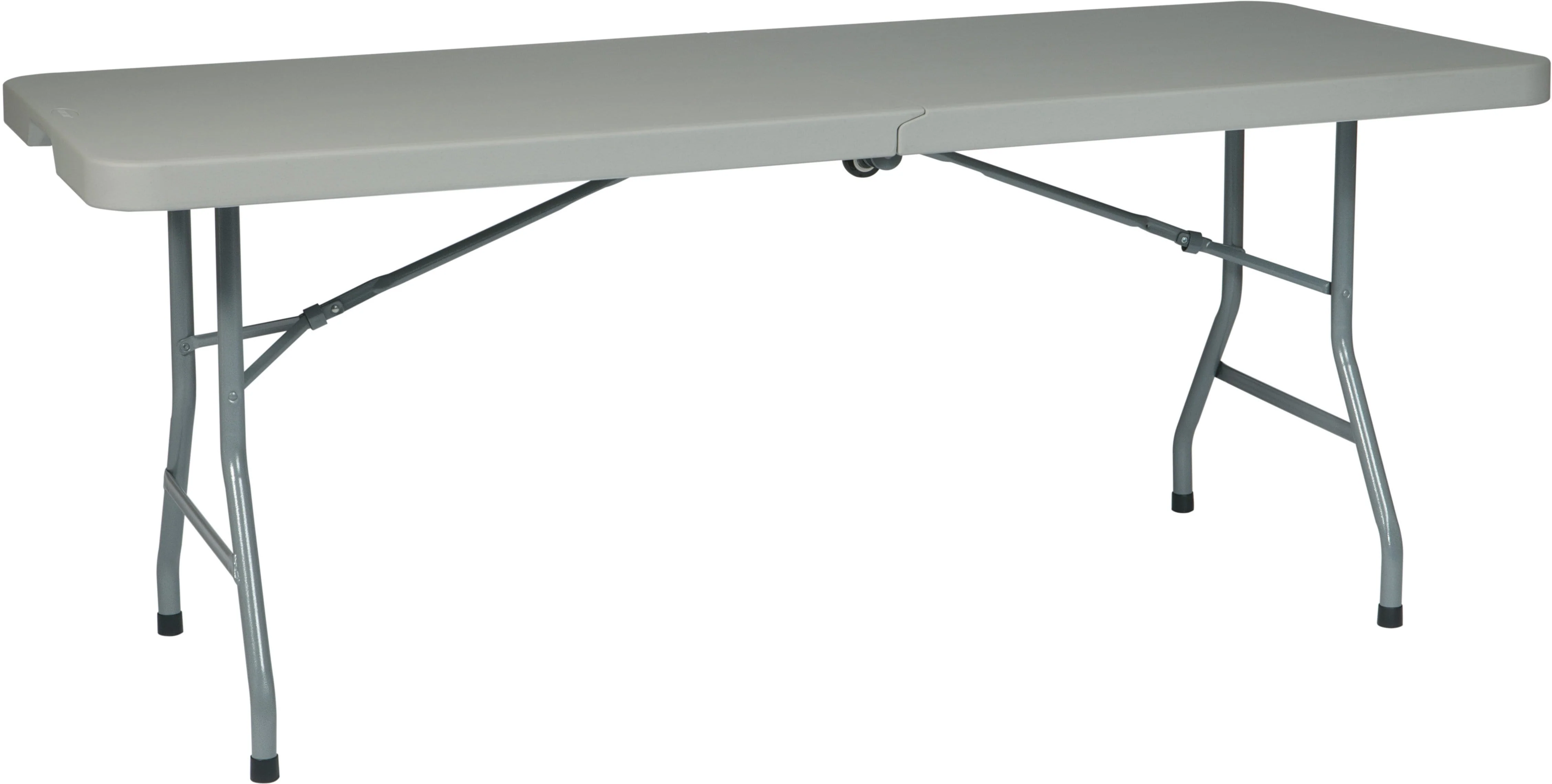 Office Star Work Smart™ 6' Resin Center Fold Table with Wheels [BT6FQW]