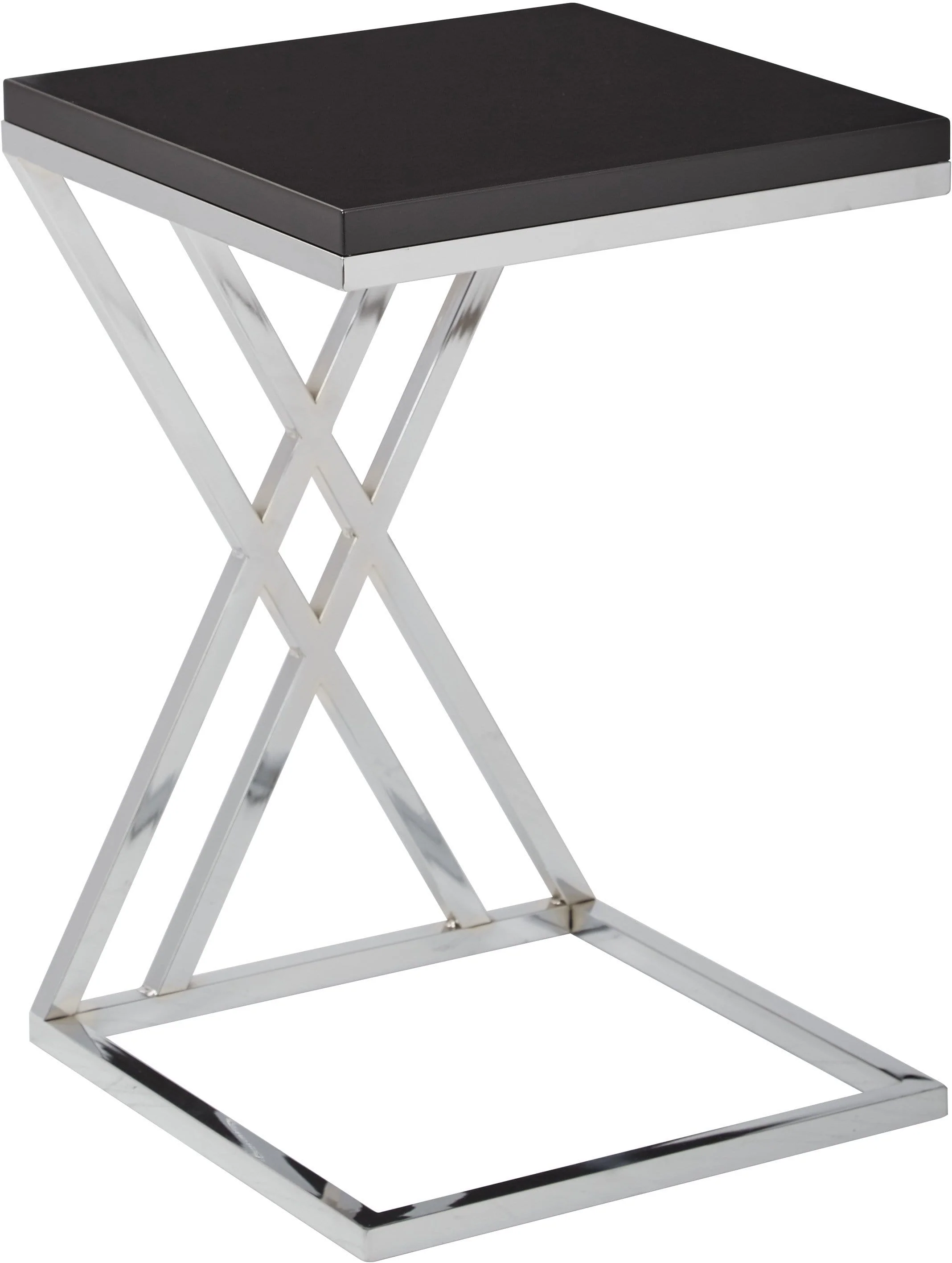 Office Star Ave Six Wall Street Side Table Chrome / White [WST16] - Image 2