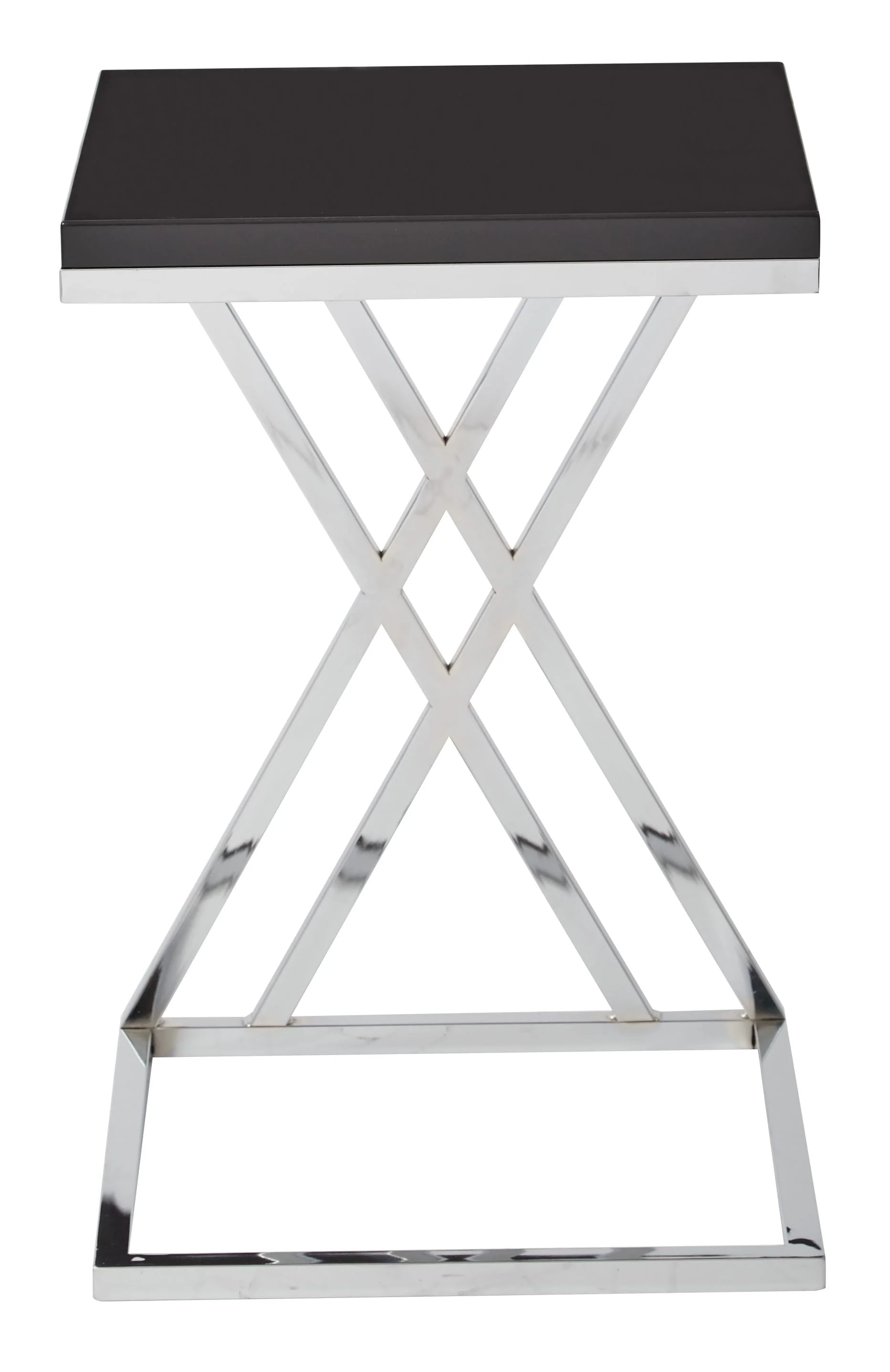 Office Star Ave Six Wall Street Side Table Chrome / White [WST16] - Image 3