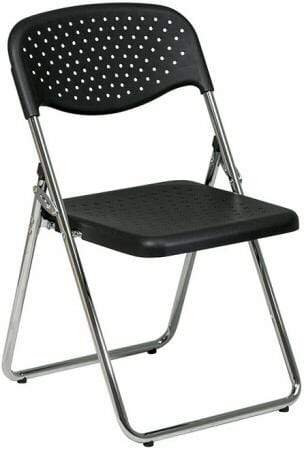 Work Smart Black Metal Frame Folding Chairs, 4-Pack [FC8000NP] - Image 2