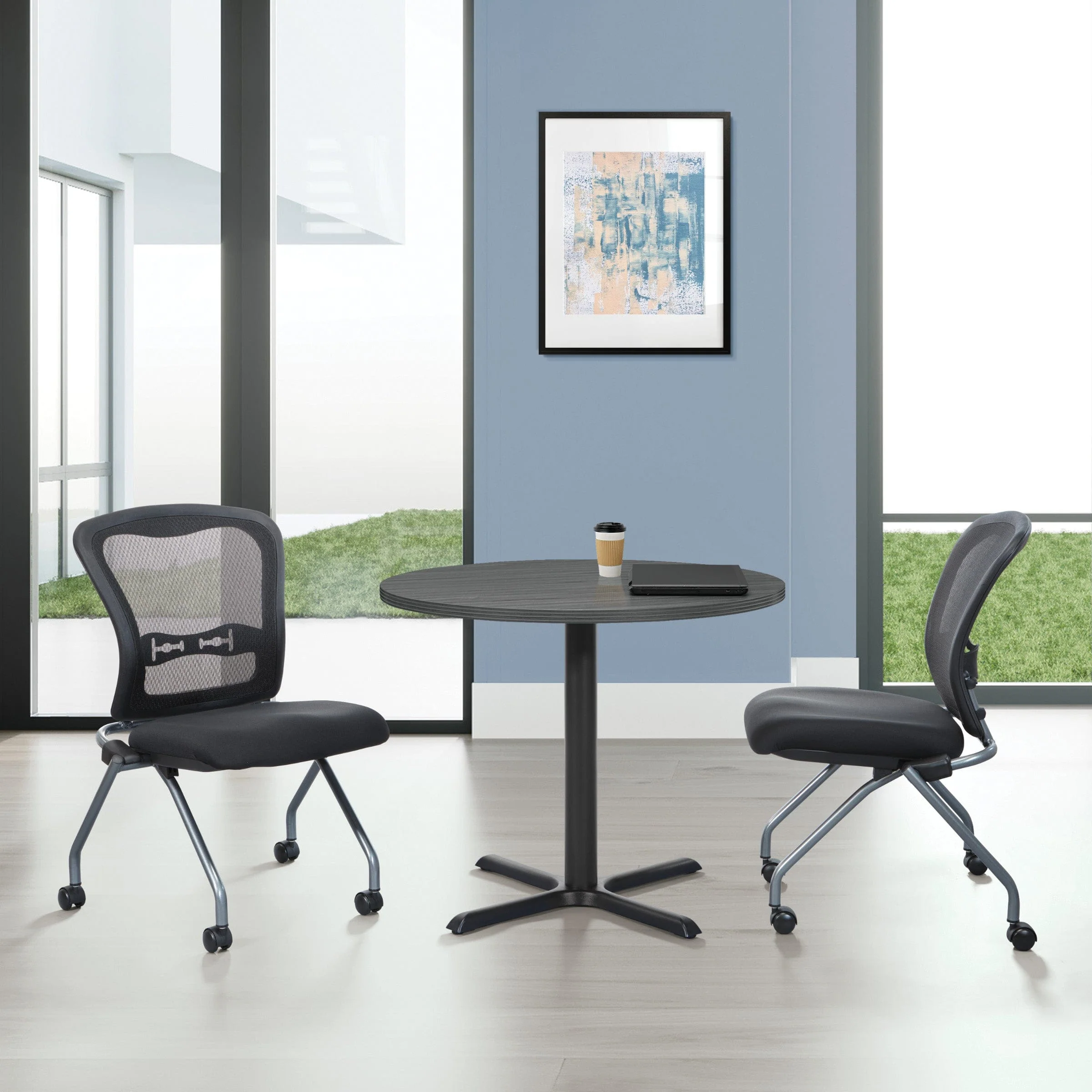 Office Star Pro Line II Armless Folding Mesh Chair, 2-Pack [84220] - Image 7