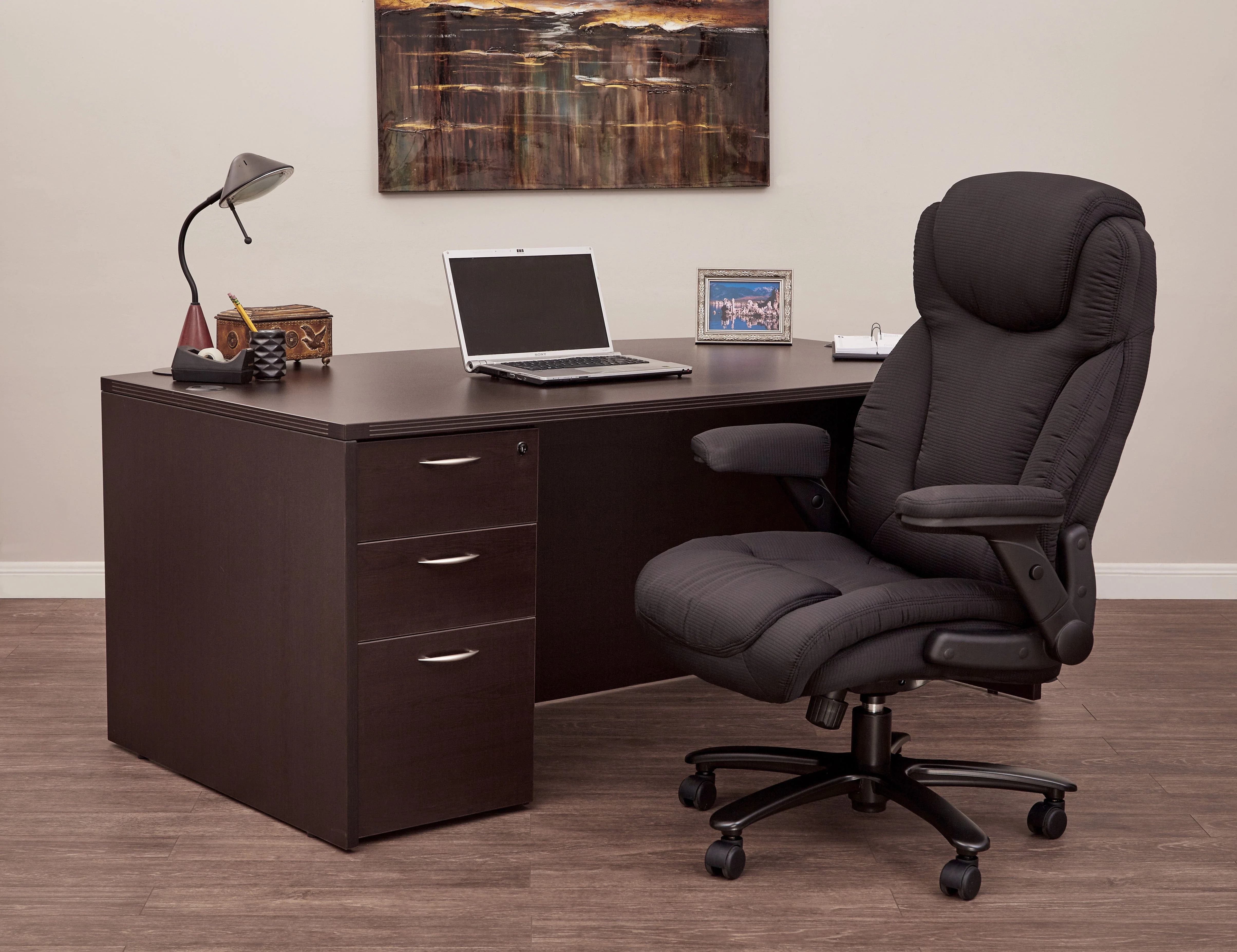 Pro Line II High Back Big and Tall Task Chair - Black Fabric [39203] - Image 4