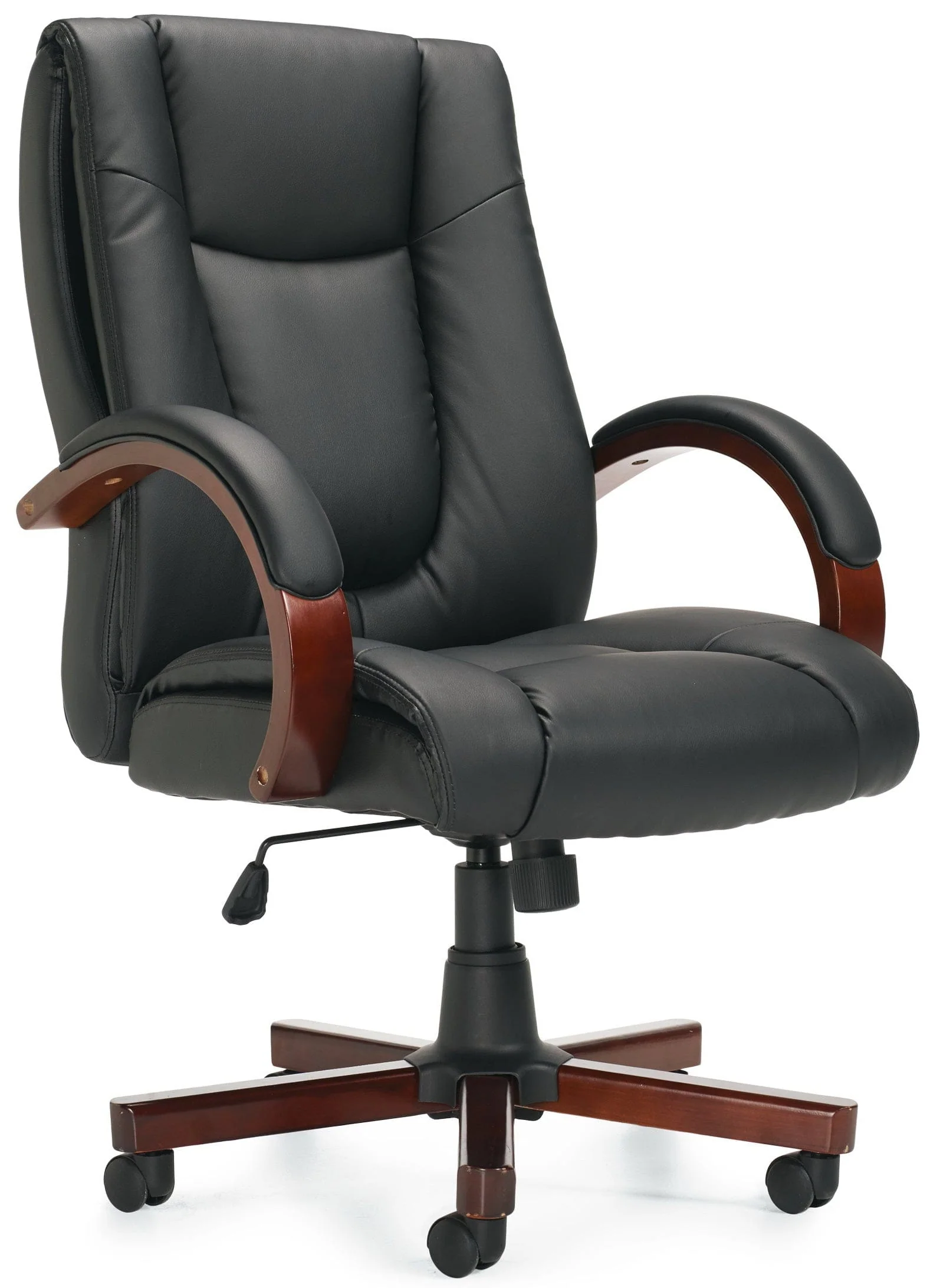 Offices To Go Luxhide Executive Chair with Wood ase and Arms [OTG11300]