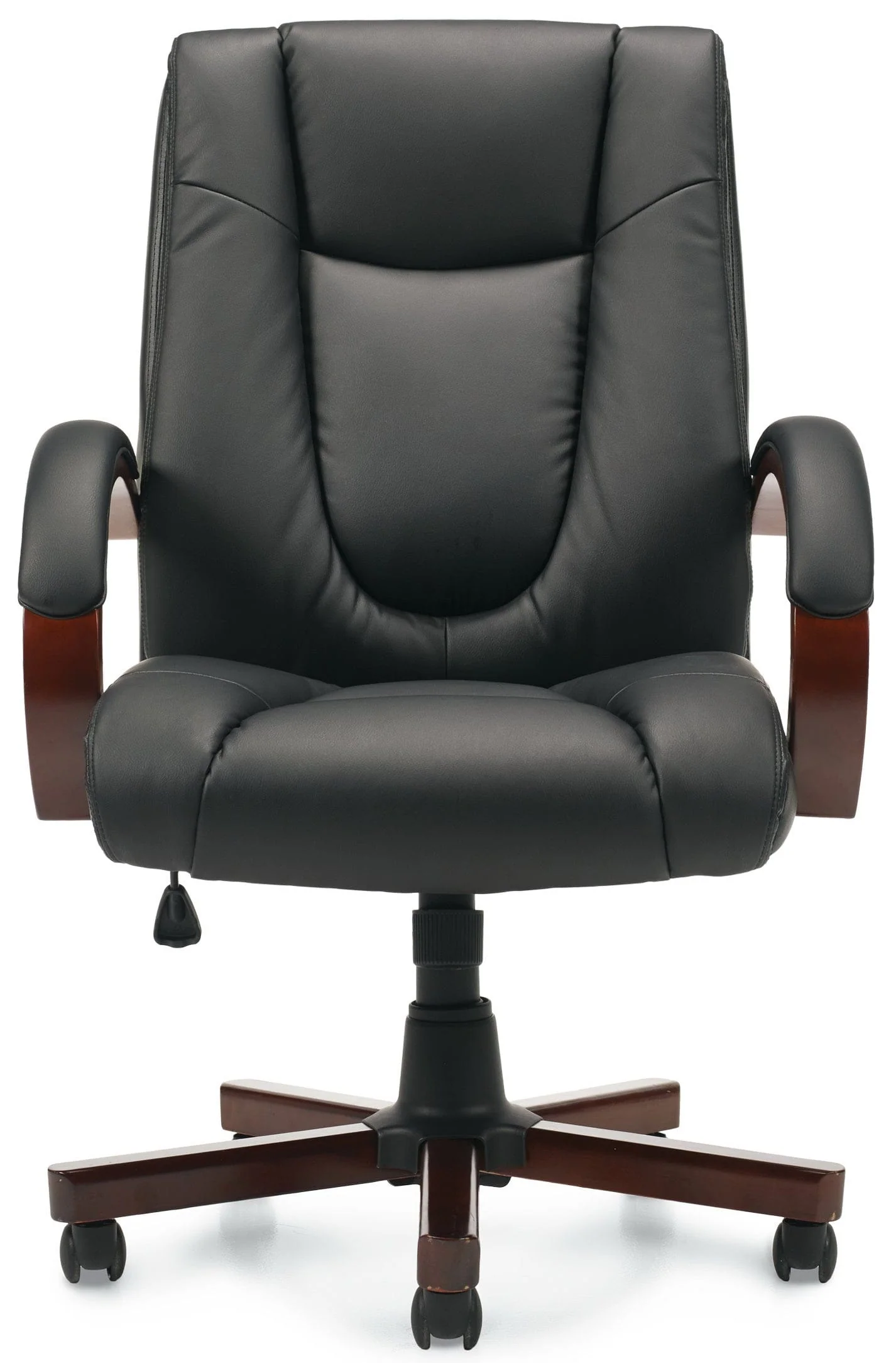 Offices To Go Luxhide Executive Chair with Wood ase and Arms [OTG11300] - Image 2