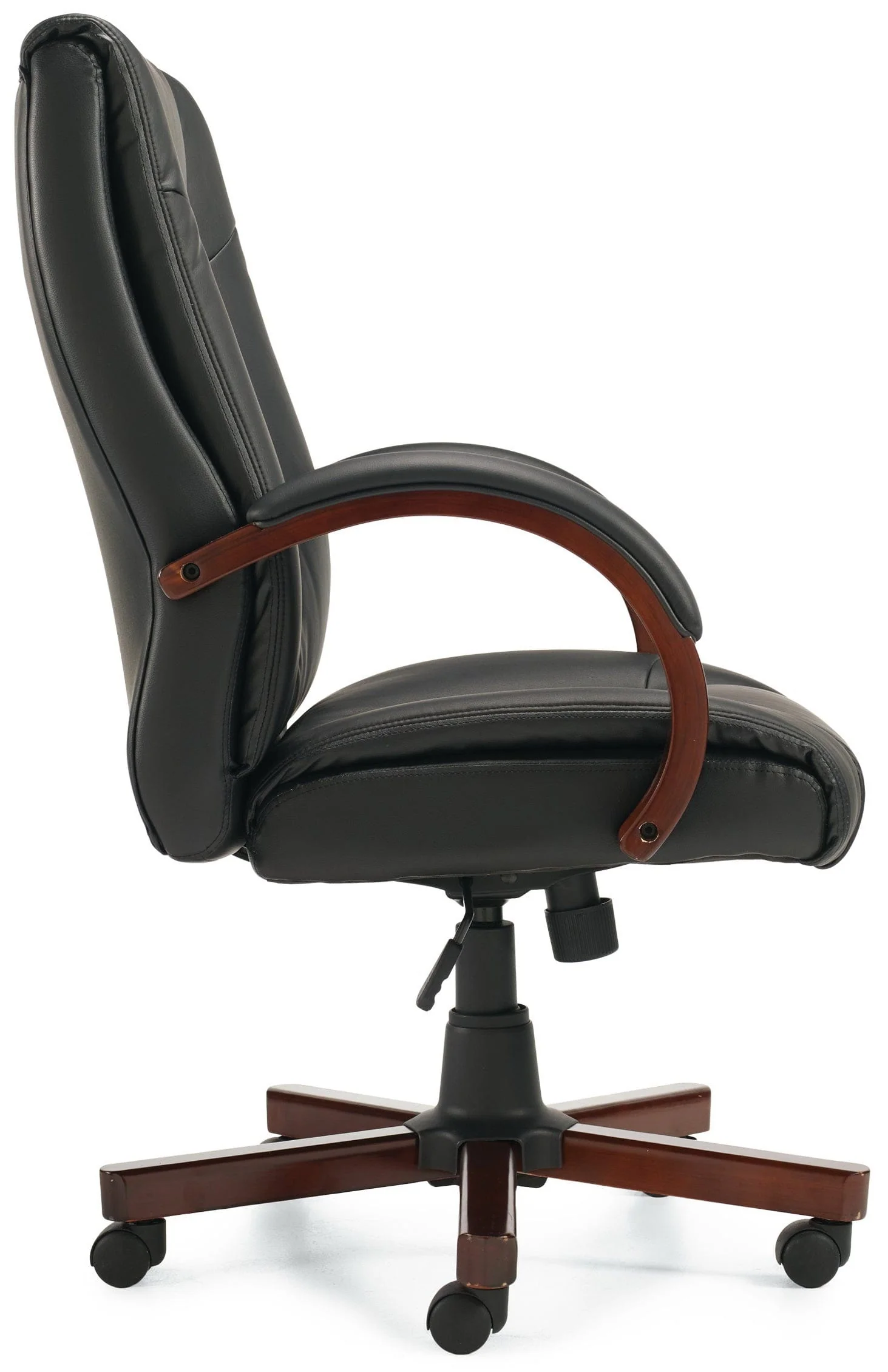 Offices To Go Luxhide Executive Chair with Wood ase and Arms [OTG11300] - Image 3