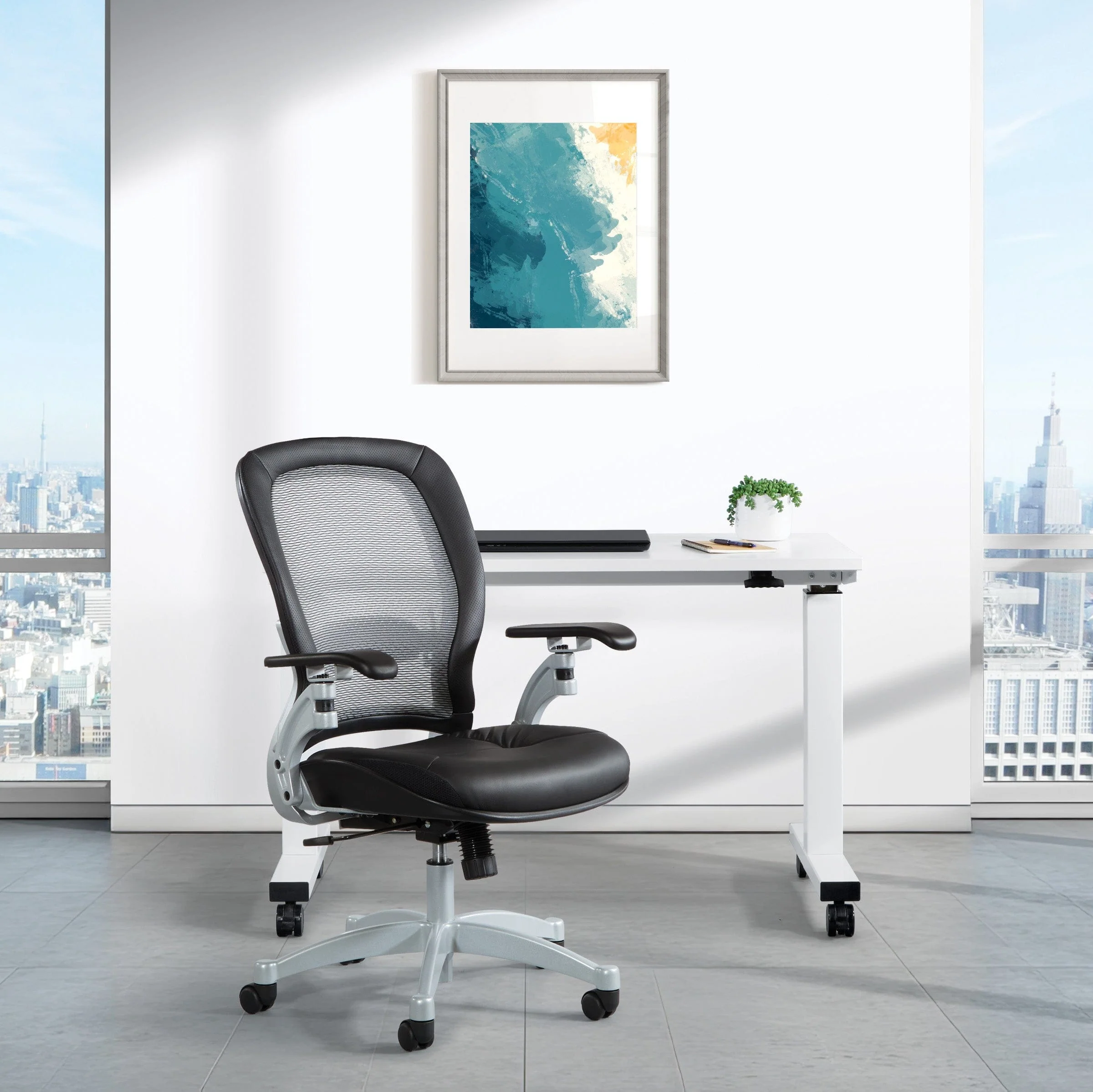 Space Seating Professional Air Grid Back Office Chair in Black [3680] - Image 2