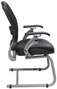 Space Seating® Air Grid Back Leather Visitors Chair [3685] - Image 2