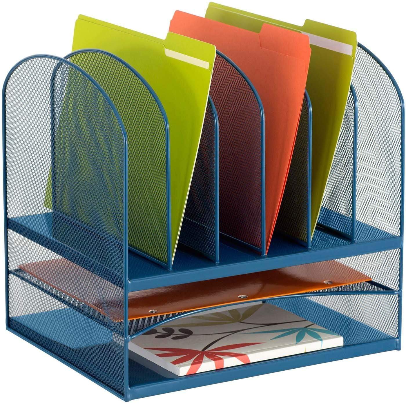 Onyx™ Desk Organizer 2 Horizontal / 6 Upright Mesh [3255] - Image 2
