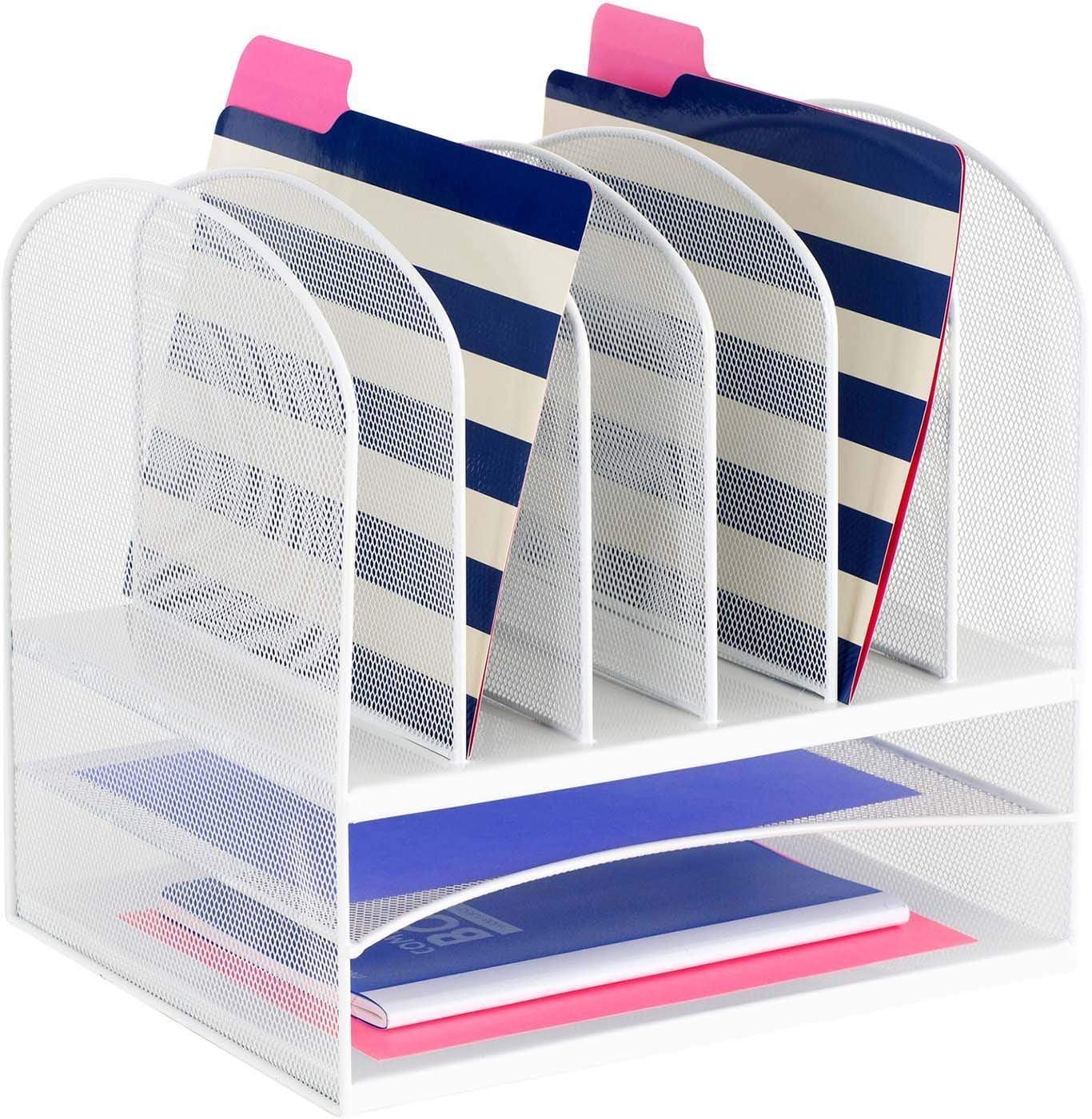Onyx™ Desk Organizer 2 Horizontal / 6 Upright Mesh [3255] - Image 4