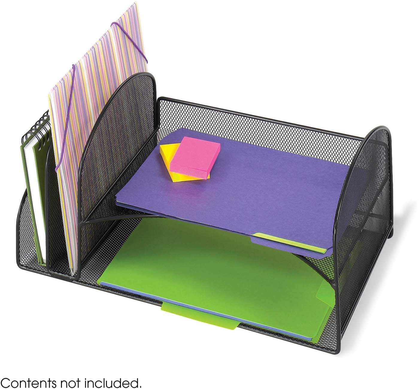 Onyx™ Desk Organizer 2 Upright / 2 Horizontal Sections Mesh Black [3264BL]
