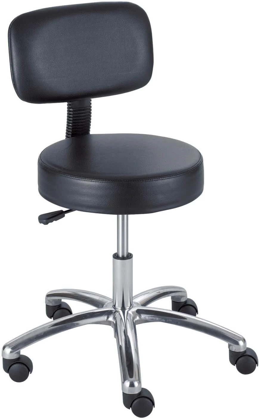 Safco® Lab Stool with Back Black [3430BL]