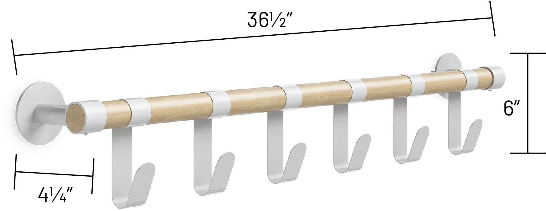 Safco Resi Coat Wall Rack, 6 Hooks [4264] - Image 7