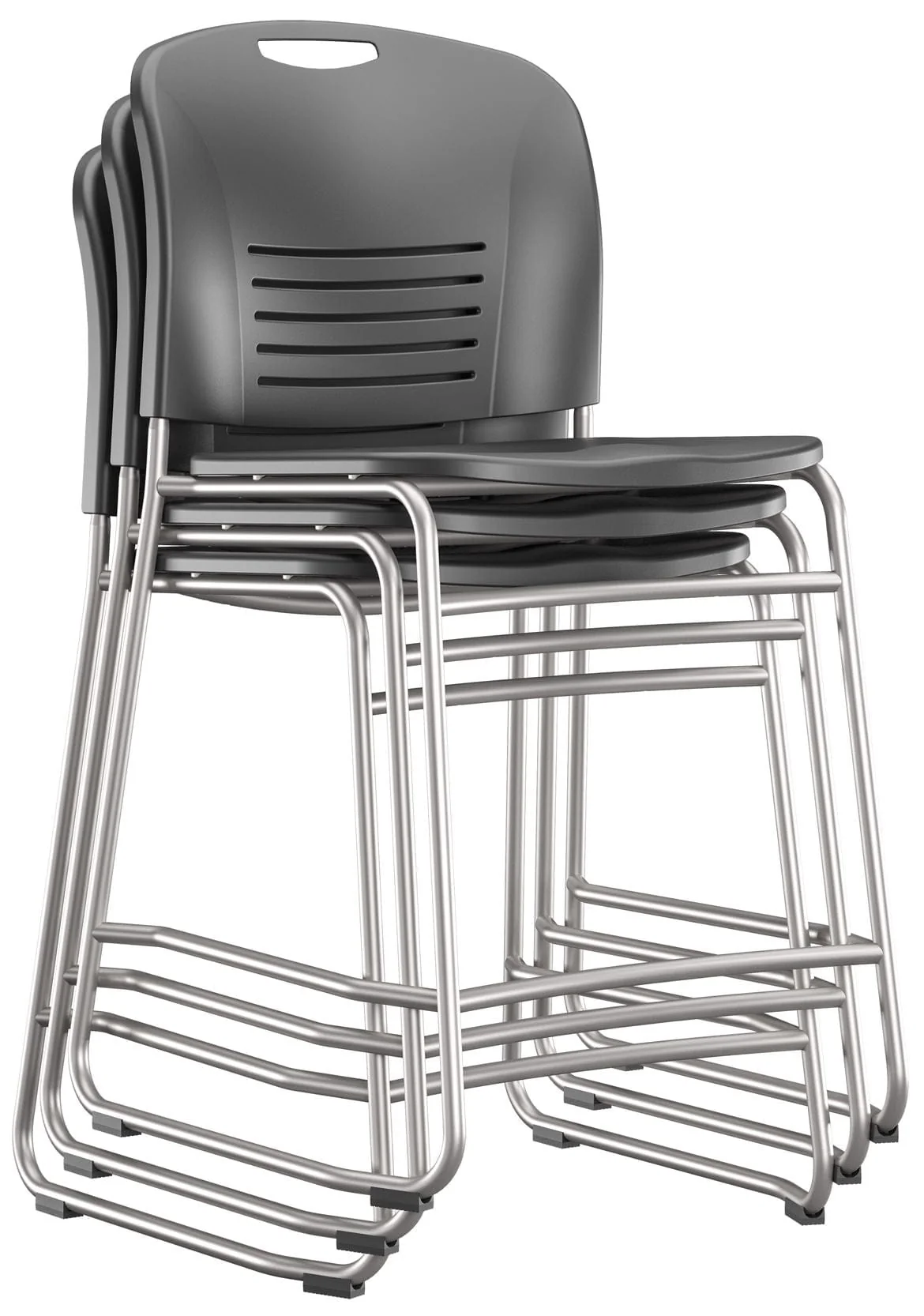 Vy™ Counter-Height Chair Sled Base Seat & Back Silver Base [4296] - Image 3