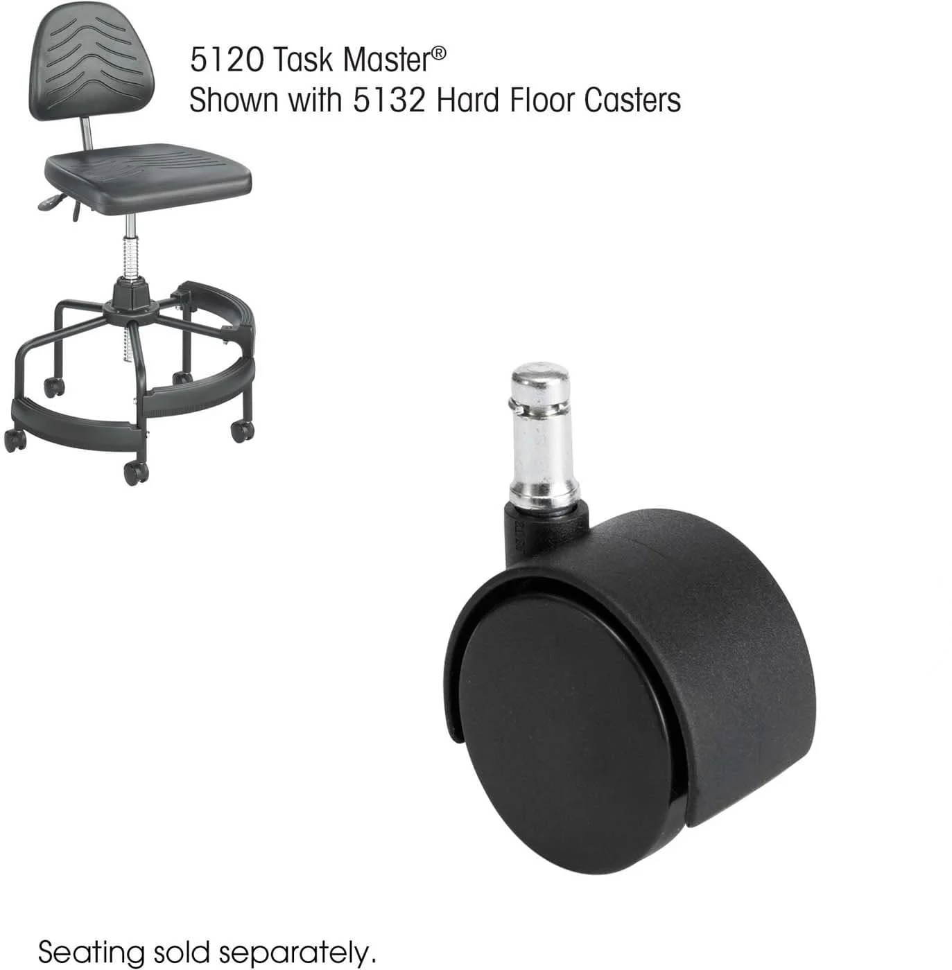 Task Master® Hard Floor Casters 2" Set of 5 [5132]