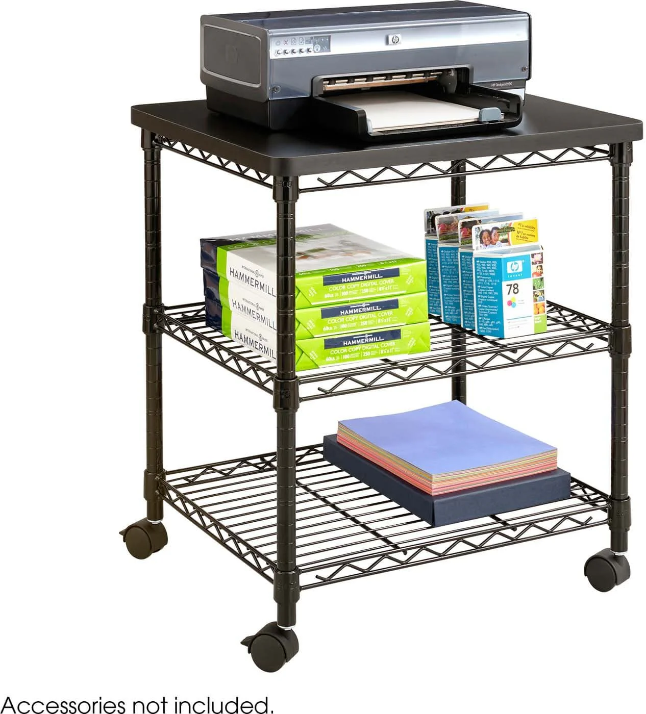 Desk Side Wire Machine Stand Black [5207BL]