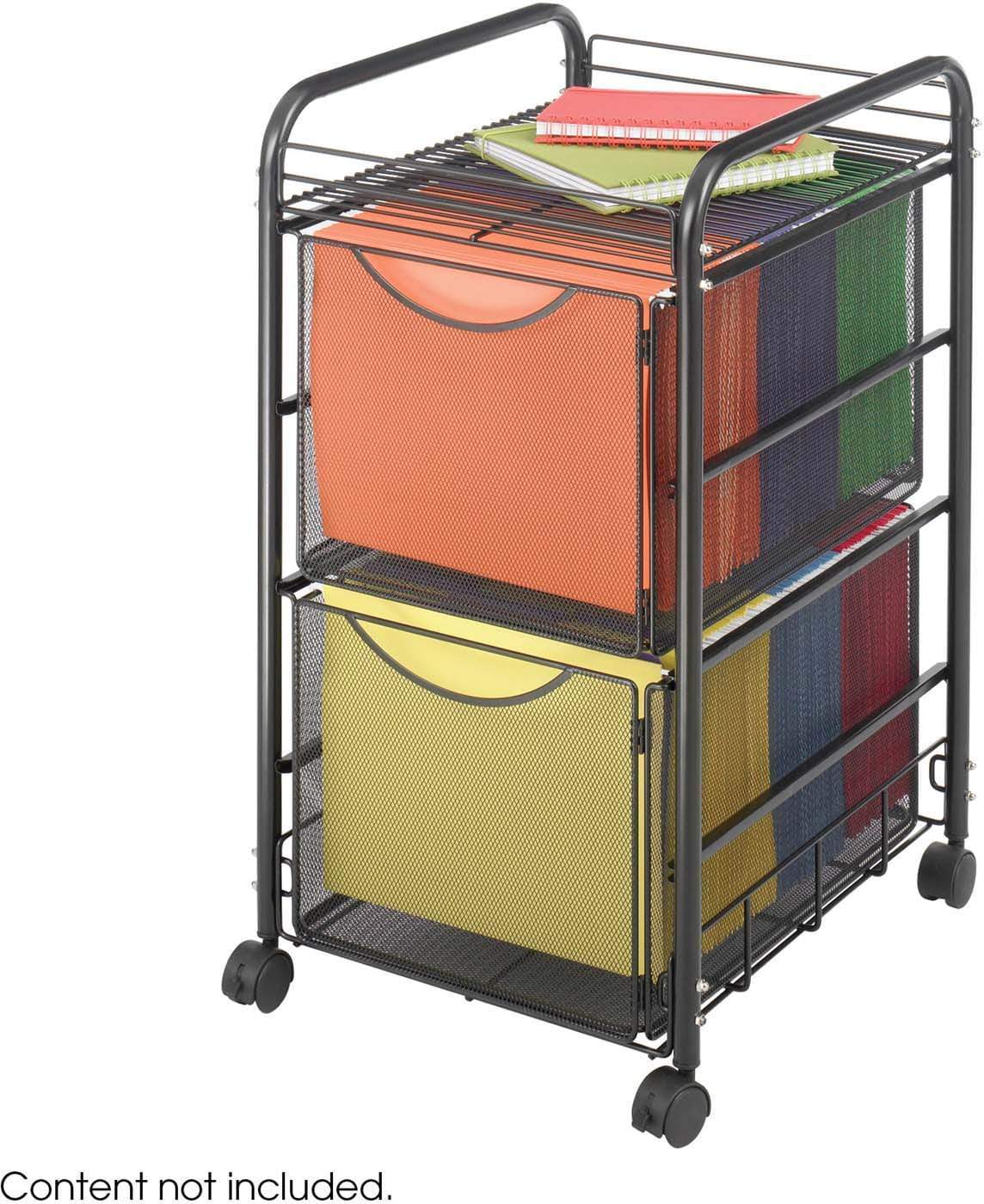 Onyx™ File Cart 2 File Drawers Mesh Black [5212BL]
