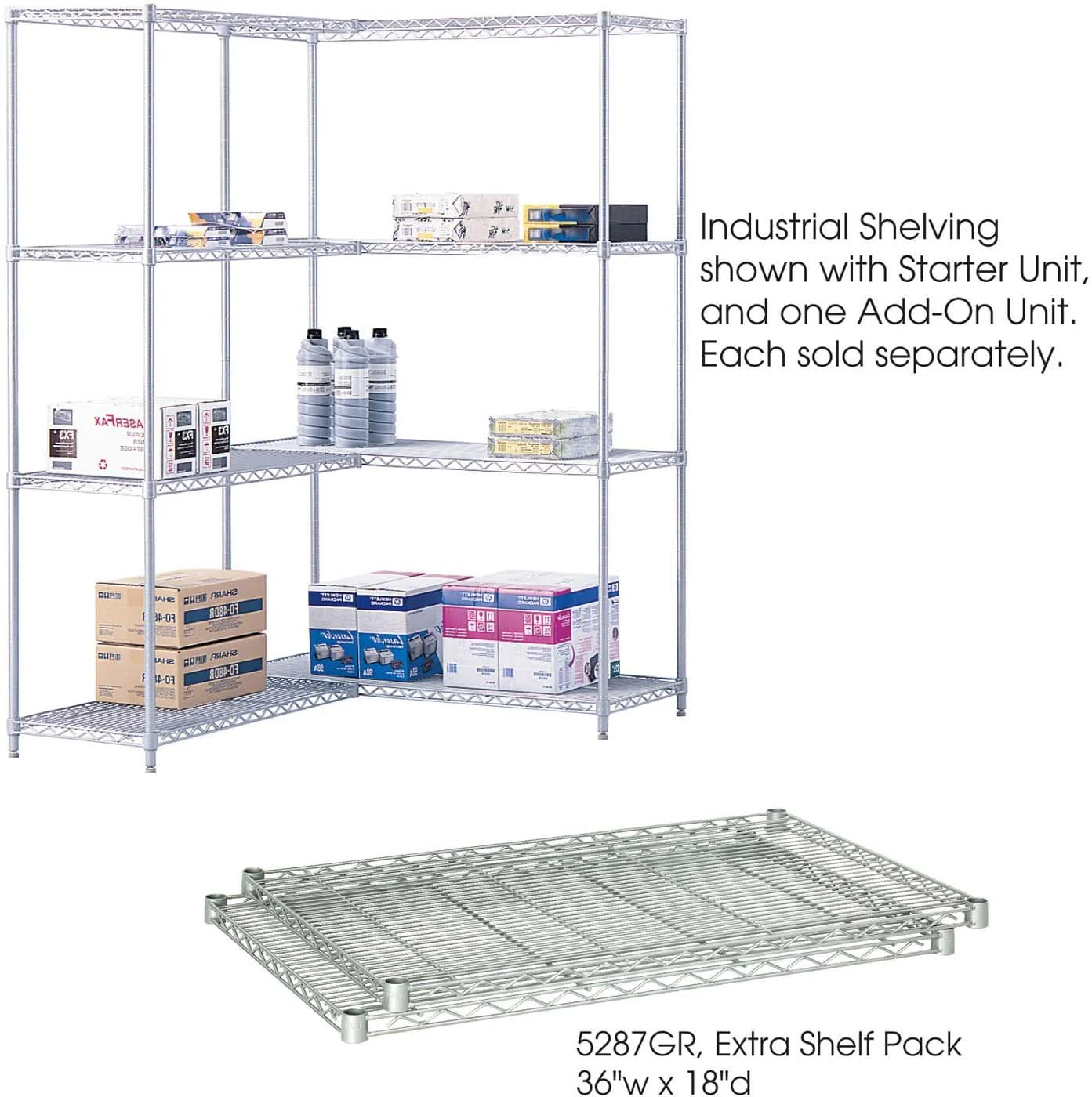 Industrial Wire Shelving Extra Shelf Pack 36 x 18" [5287] - Image 2