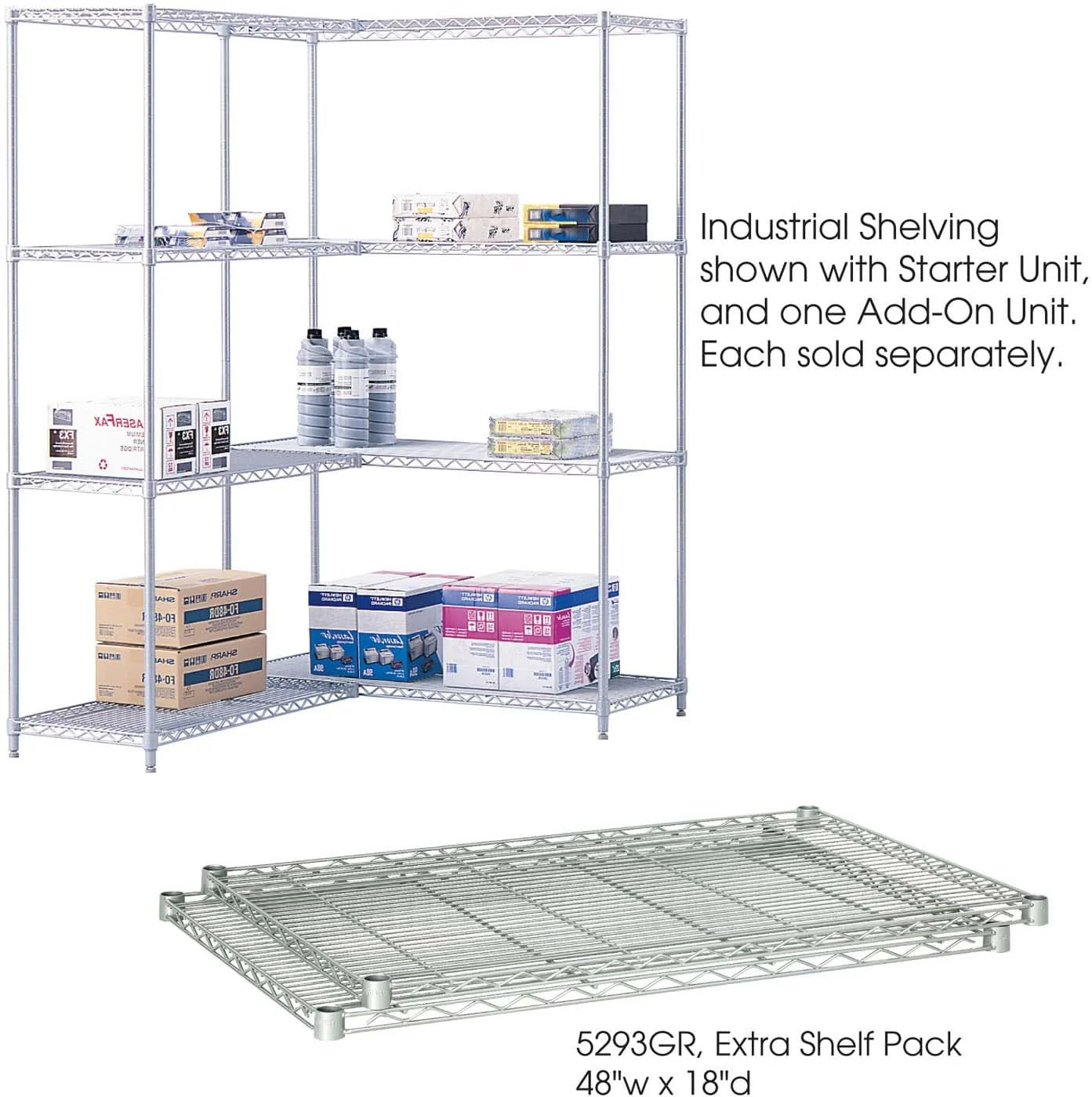 Industrial Wire Shelving Extra Shelf Pack 48 x 18" [5293] - Image 2