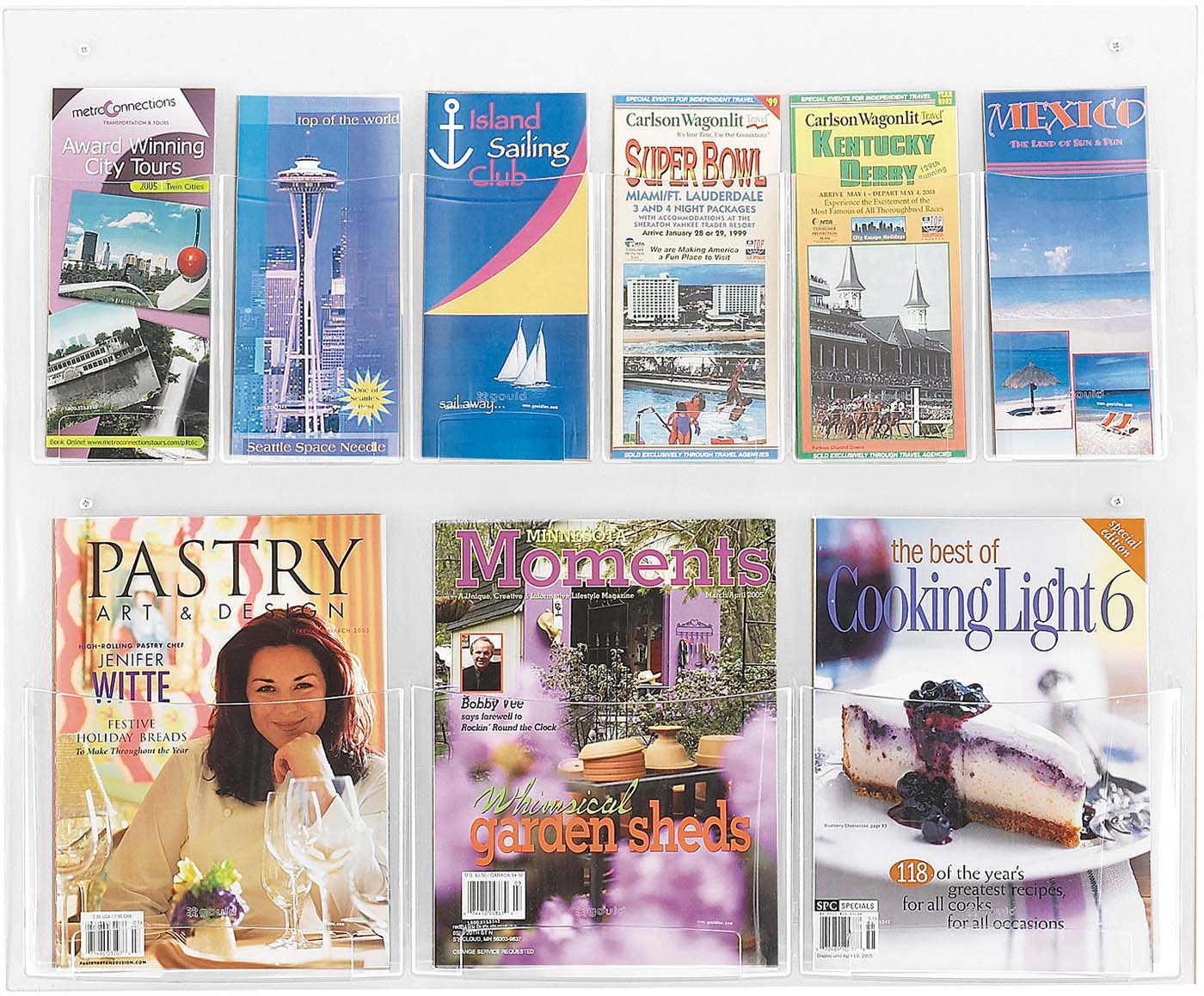 Clear2c™ Literature Organizer Display 3 Magazine and 6 Pamphlet [5666CL]