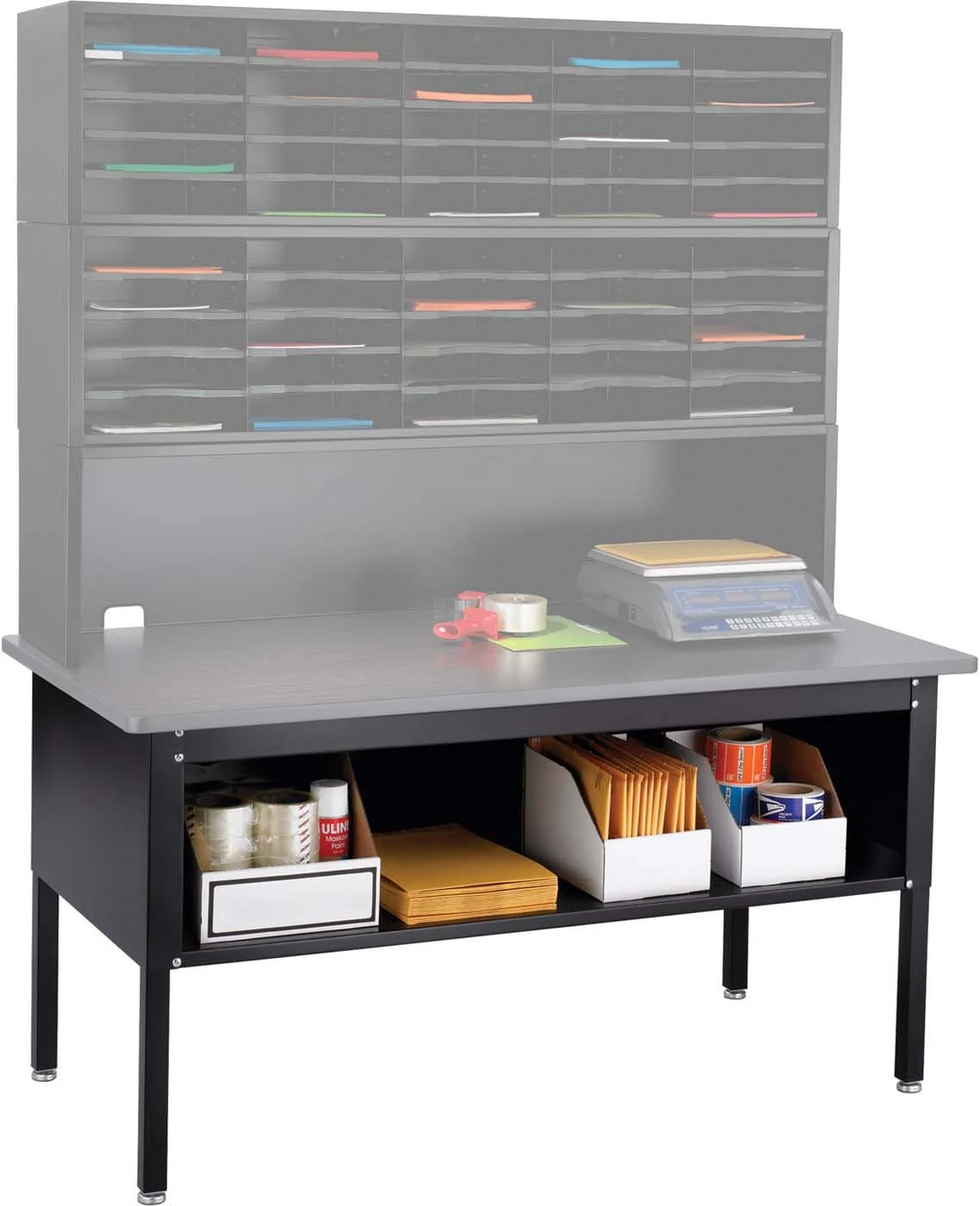 E-Z Sort® Sorting Mailroom Table with Shelf [7749] - Image 2