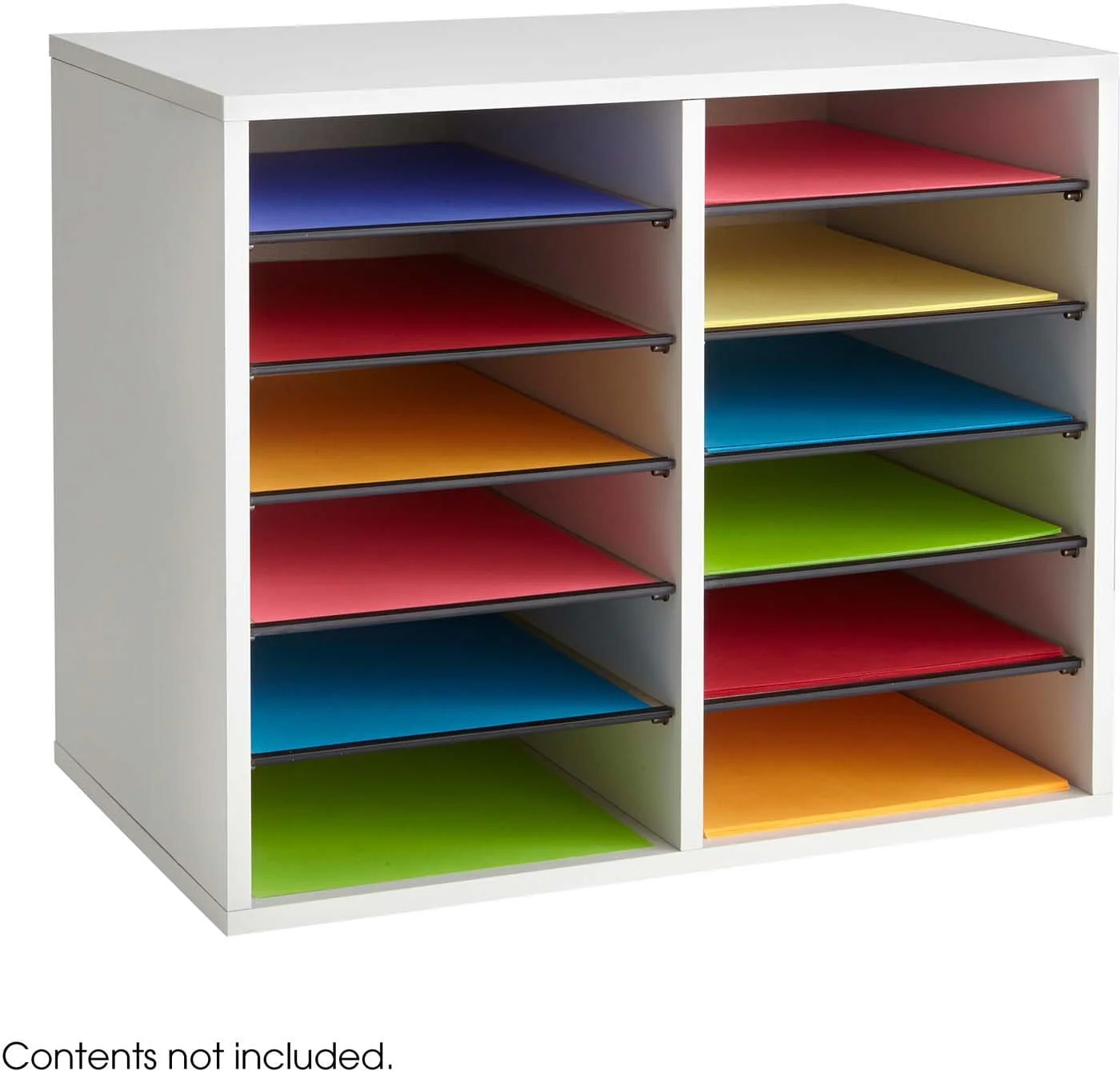 Wood Adjustable Literature Organizer 12 Compartment [9420]