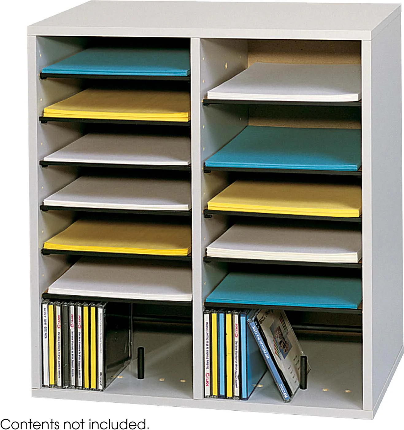 Wood Adjustable Literature Organizer 16 Compartment [9422]