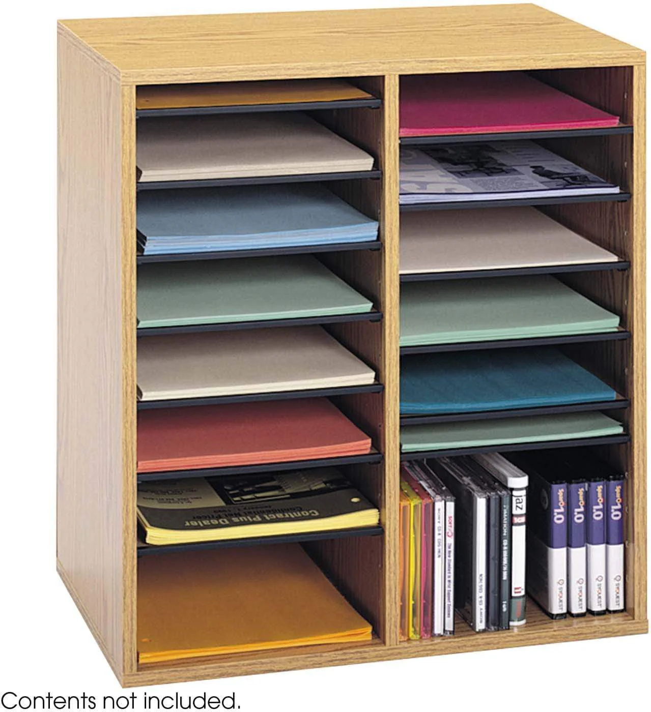 Wood Adjustable Literature Organizer 16 Compartment [9422] - Image 2