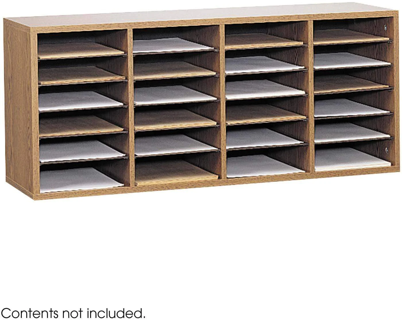 Wood Adjustable Literature Organizer 24 Compartment [9423] - Image 2