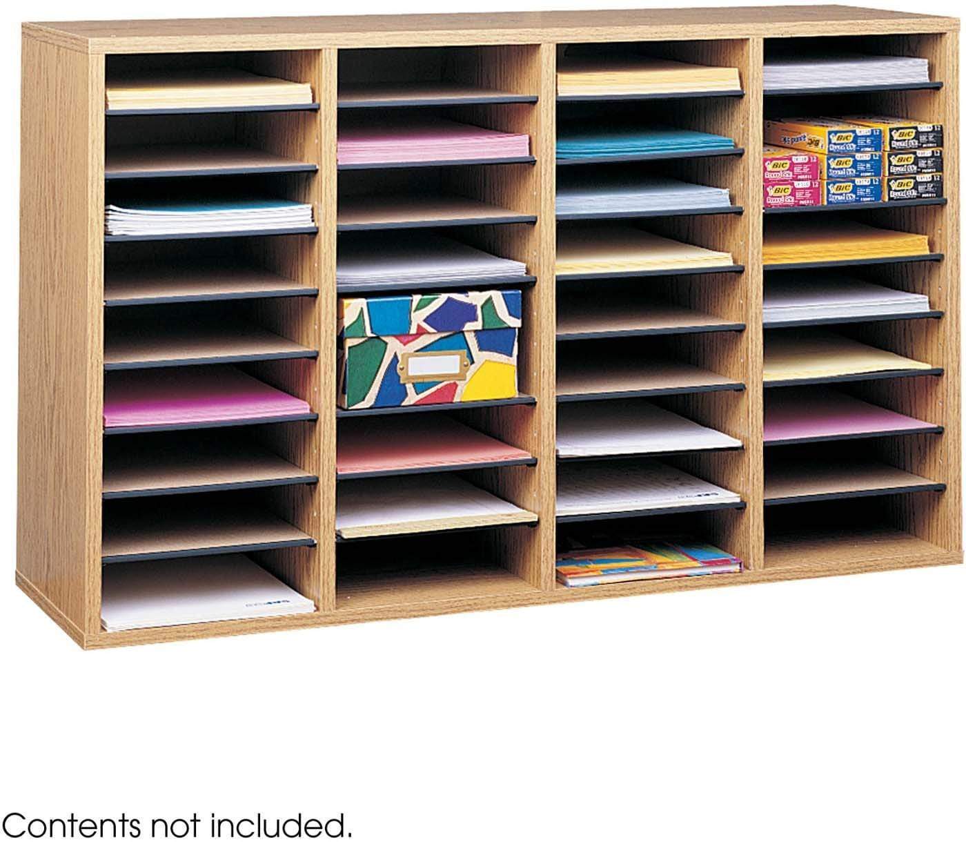 Wood Adjustable Literature Organizer 36 Compartment [9424] - Image 2
