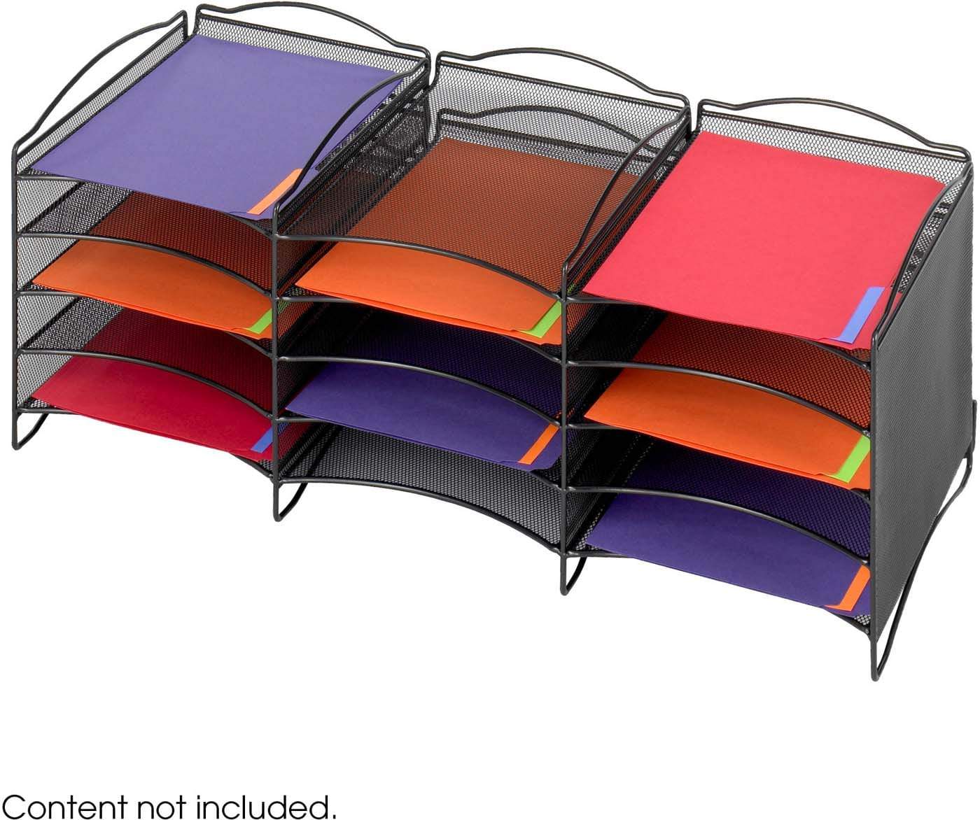 Onyx™ Literature Organizer 12 Compartment Mesh Black [9430BL]