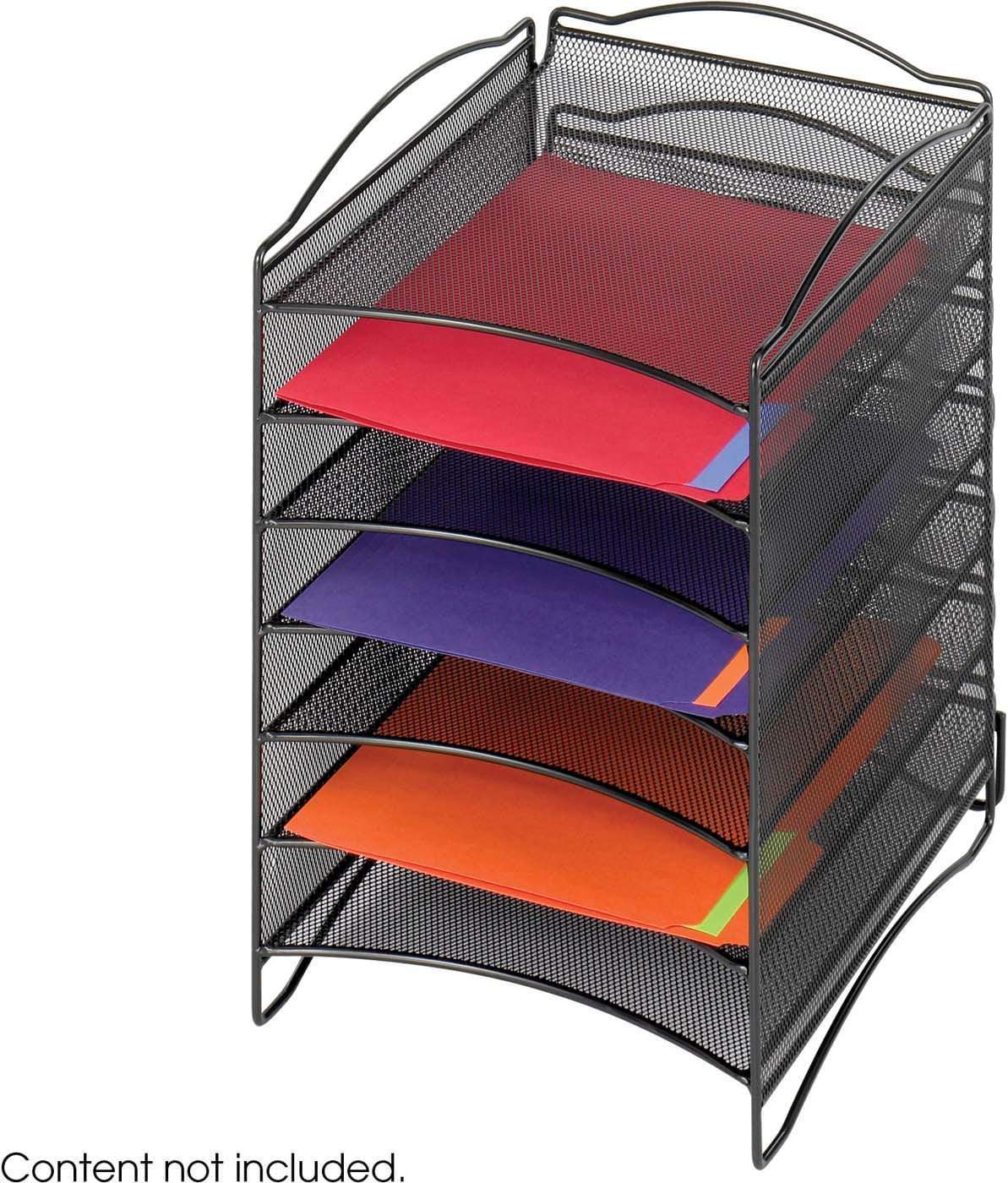 Onyx™ Literature Organizer 6 Compartment Mesh Black [9431BL]