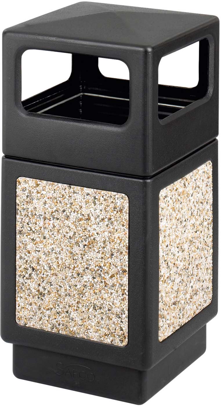 Indoor Outdoor Trash Can Aggregate Panel Open Side 38 Gallon [9472]