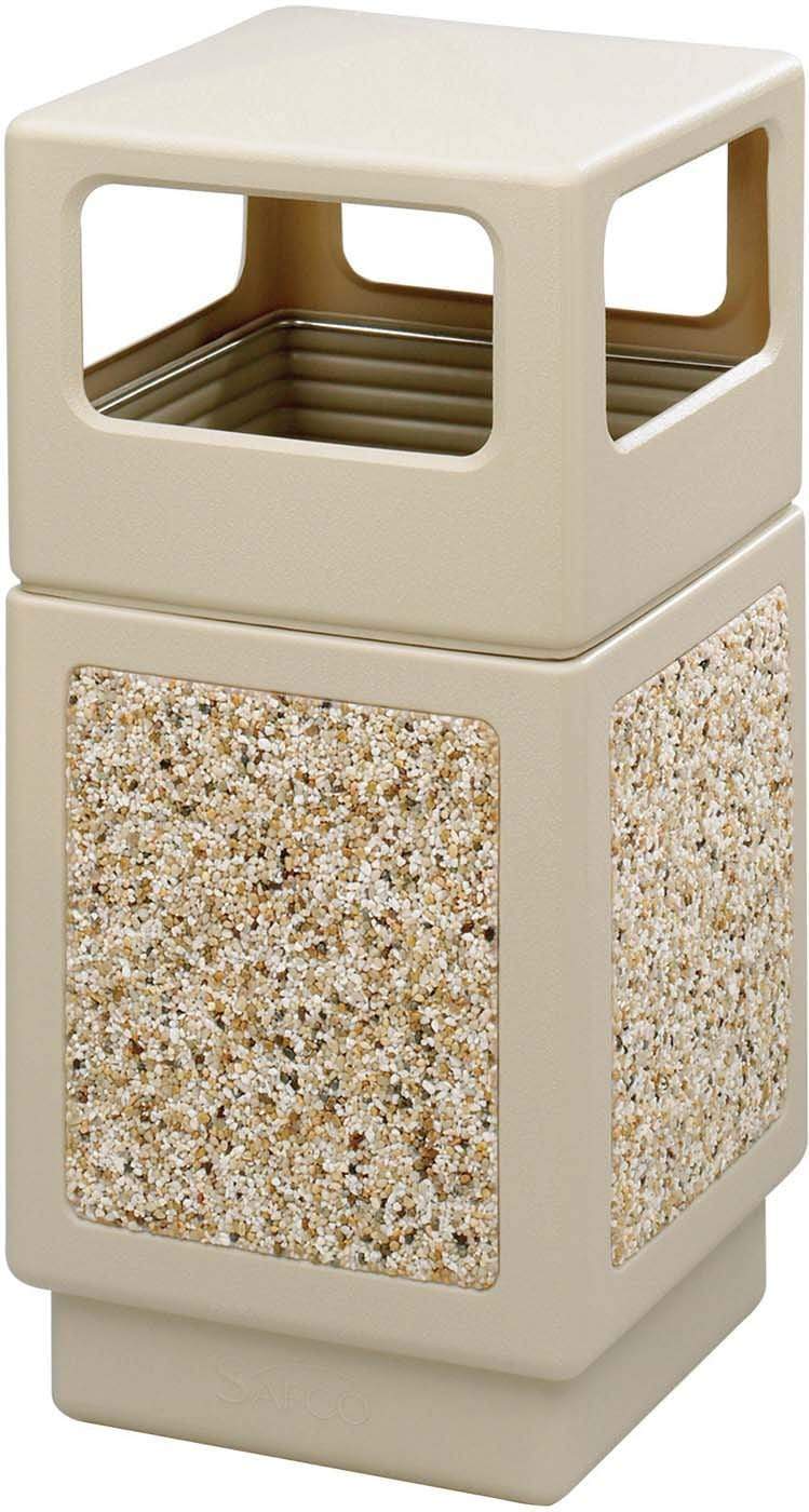 Indoor Outdoor Trash Can Aggregate Panel Open Side 38 Gallon [9472] - Image 2
