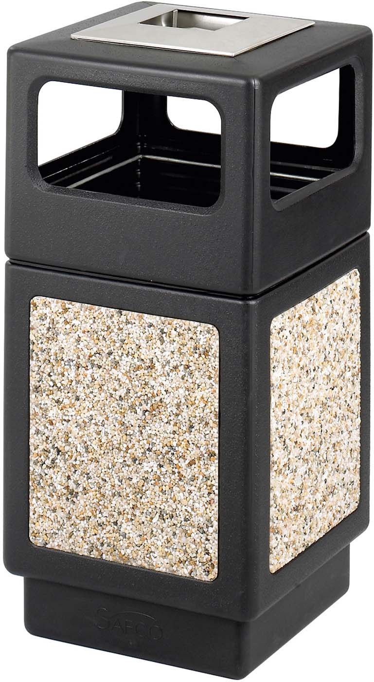 Indoor Outdoor Trash Can Aggregate Panel Ash Urn 38 Gallon [9473]
