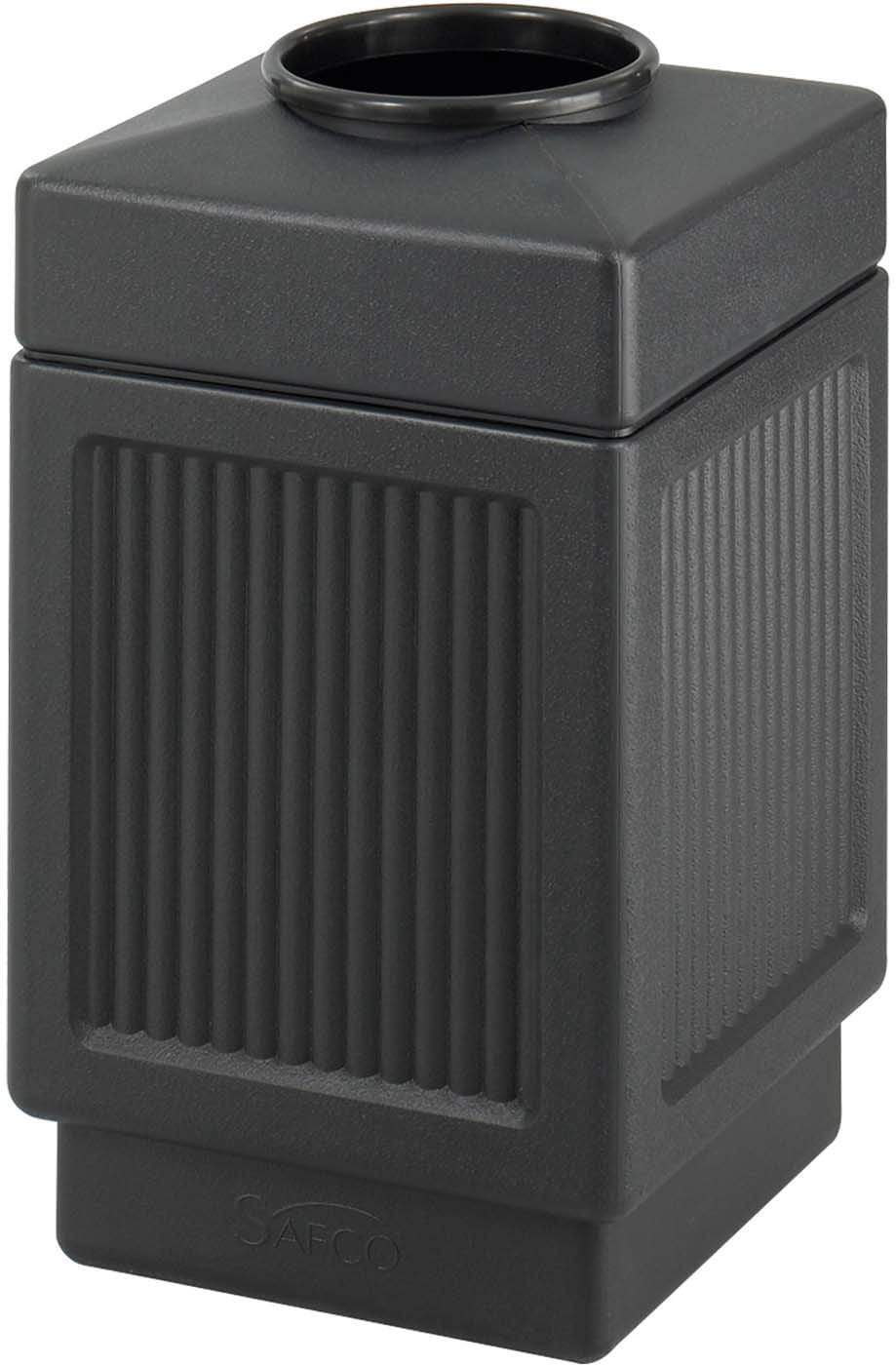 Indoor Outdoor Trash Can Recessed Panel Open Top 38 Gallon [9475]