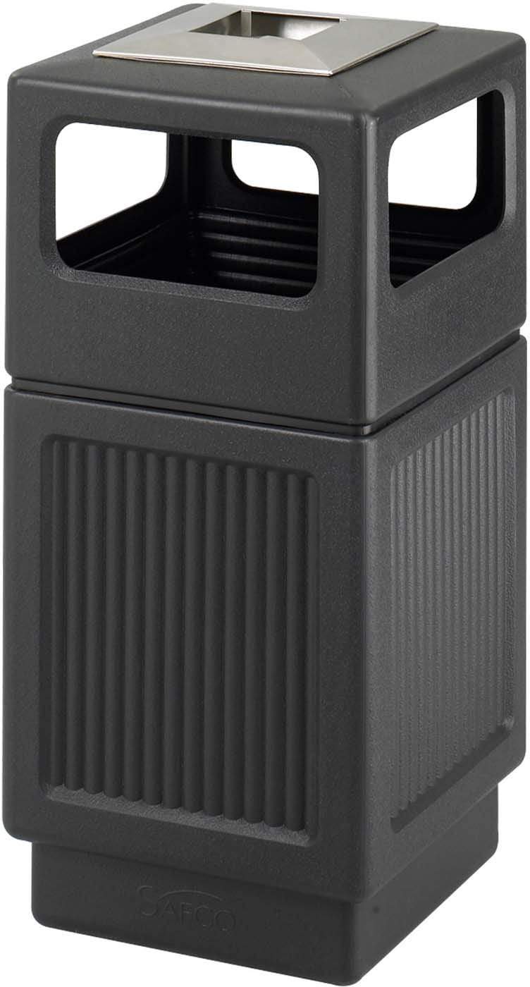 Indoor Outdoor Trash Can Recessed Panel Ash Urn 38 Gallon [9477]