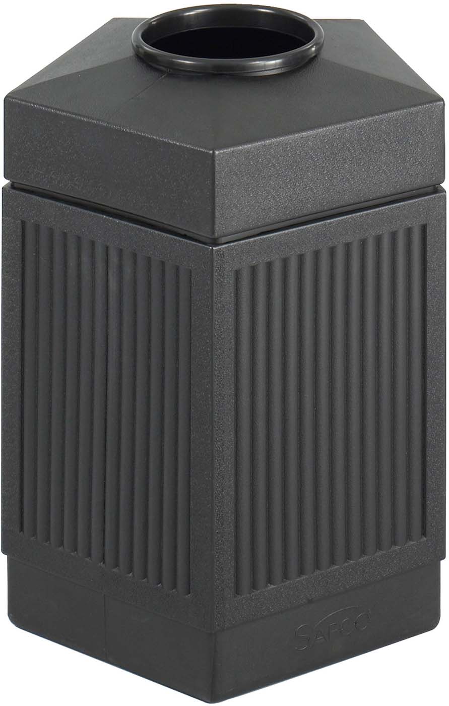 Canmeleon™ Indoor Outdoor Trash Can Pentagon Open Top 45 Gallon Black [9486BL]