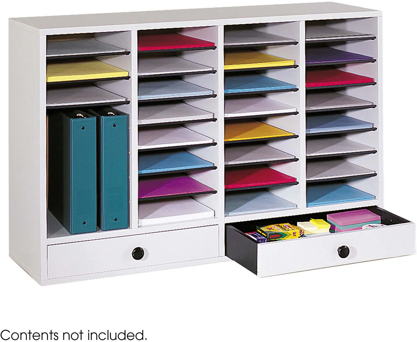 Wood Adjustable Literature Organizer 32 Compartment [9494]