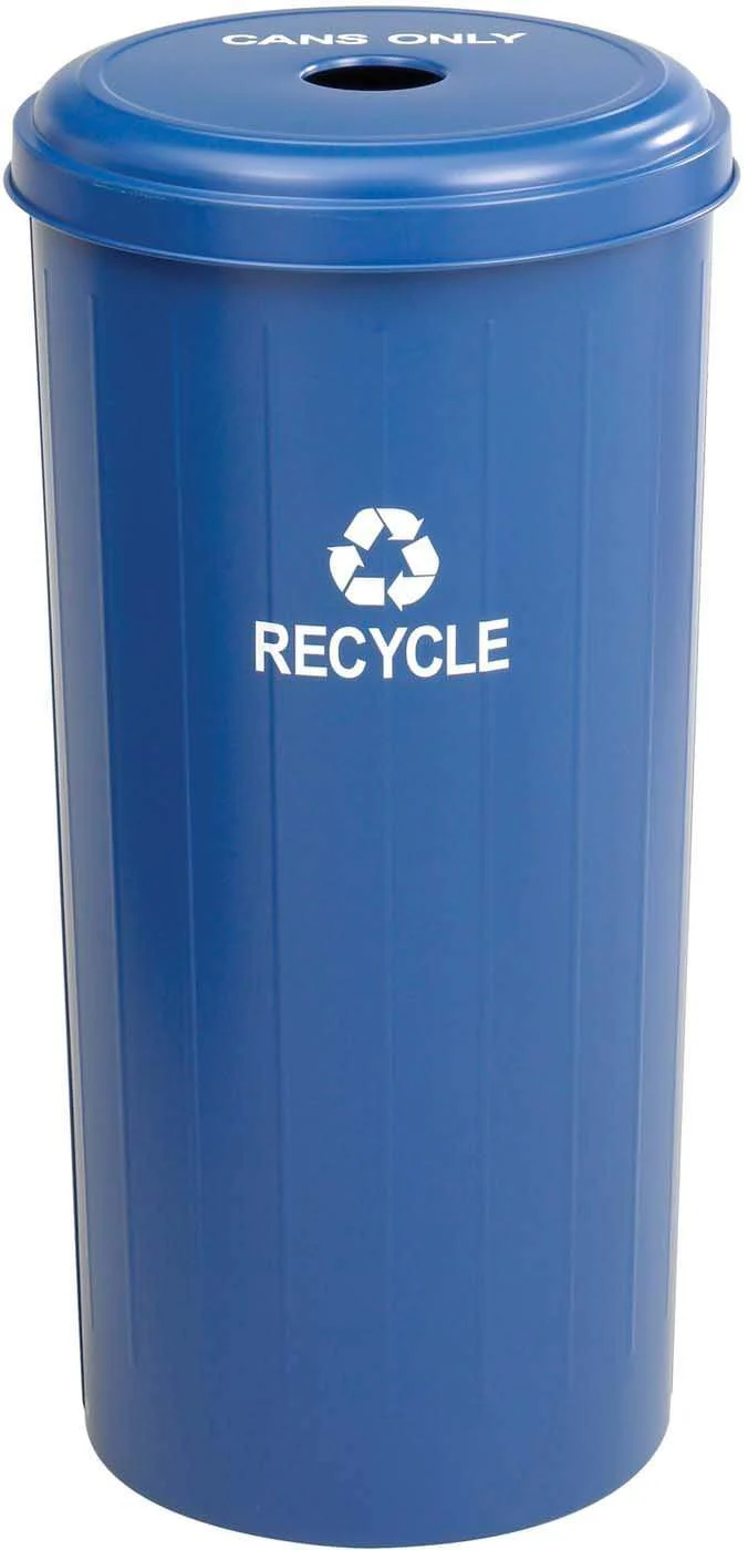 Recycling Receptacle Tall Round Cans 30 Gallon Blue [9632BU]