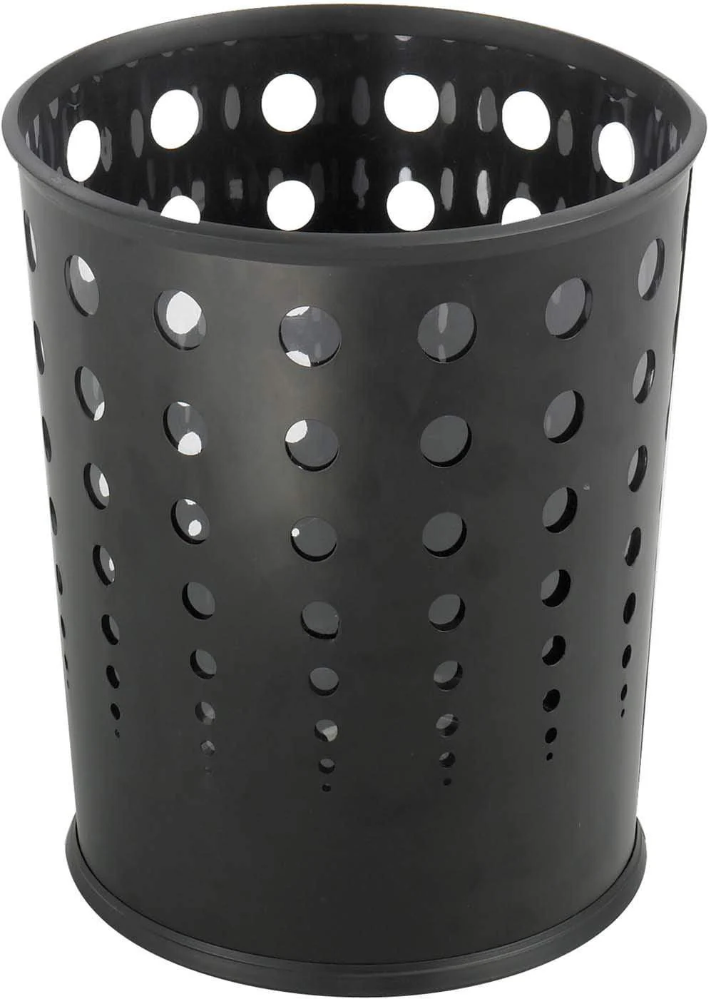 Safco Bubble Trash Can 6 Gallon, Black, Set of 3 [9740BL]
