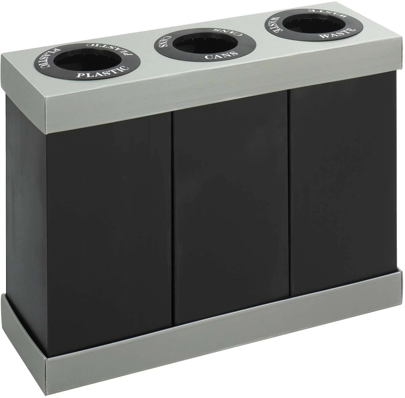 At-Your-Disposal® Recycling Trash Can Three 28 Gallon Bins Black [9798BL]