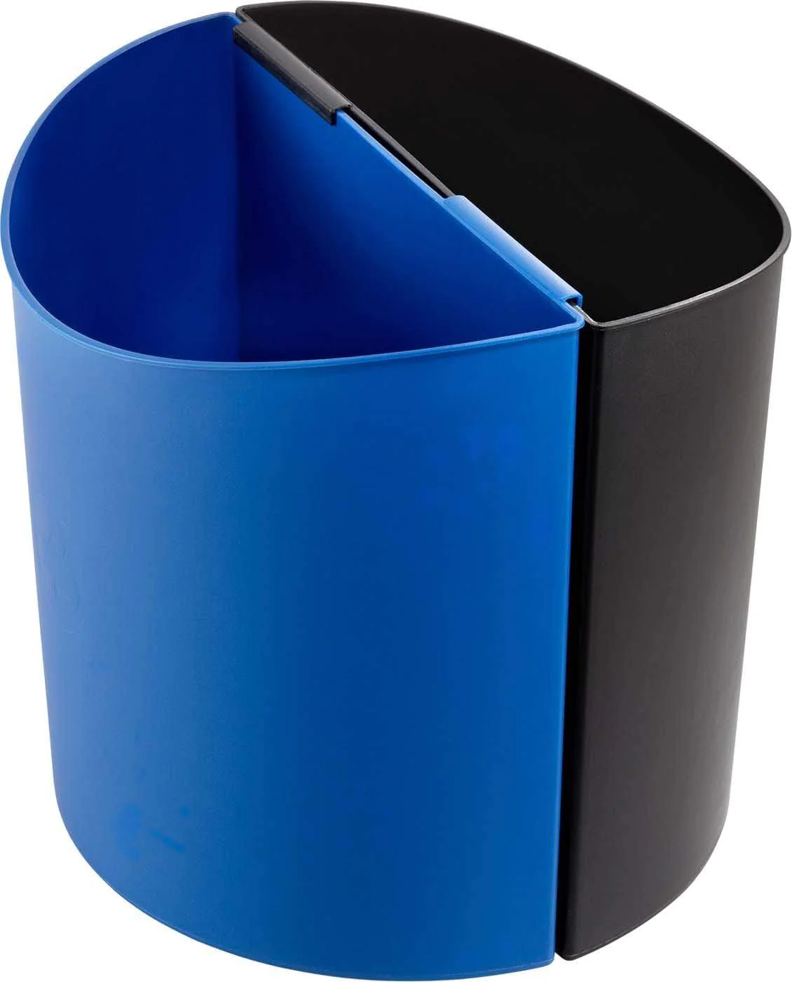 Desk Side Recycling Trash Can Large 7 Gallon Each Black & Blue [9928BB]