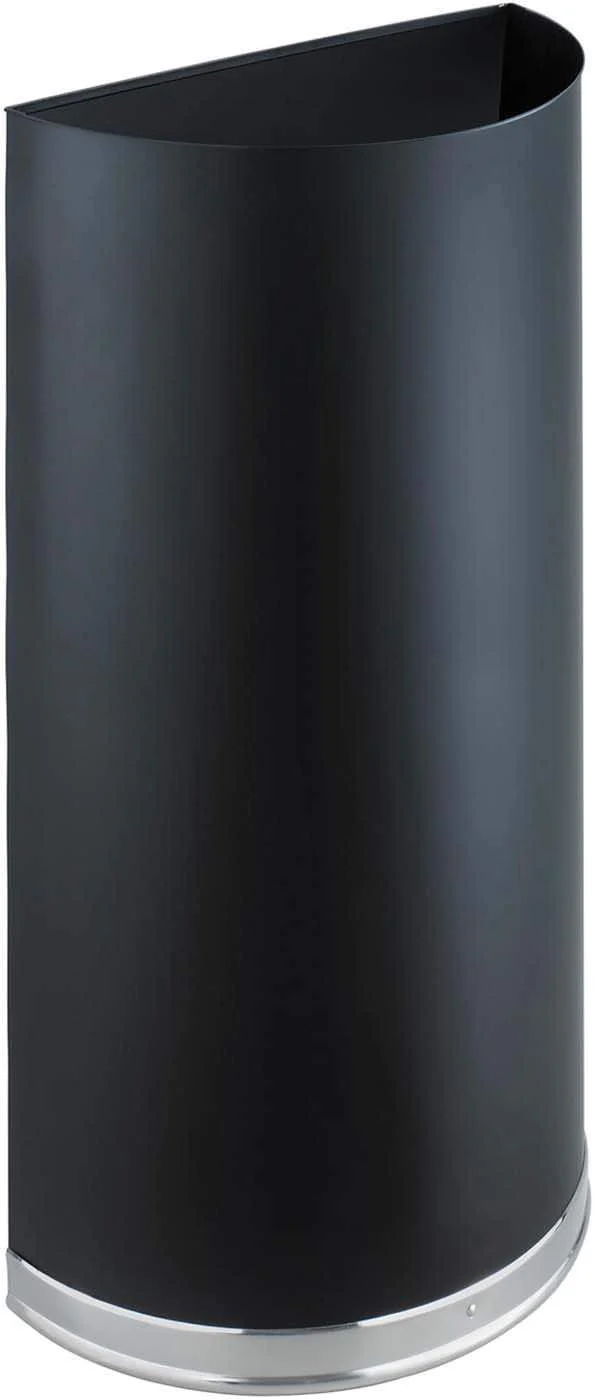 Half Round Trash Can 12 1 / 2 Gallon Black [9940BL]