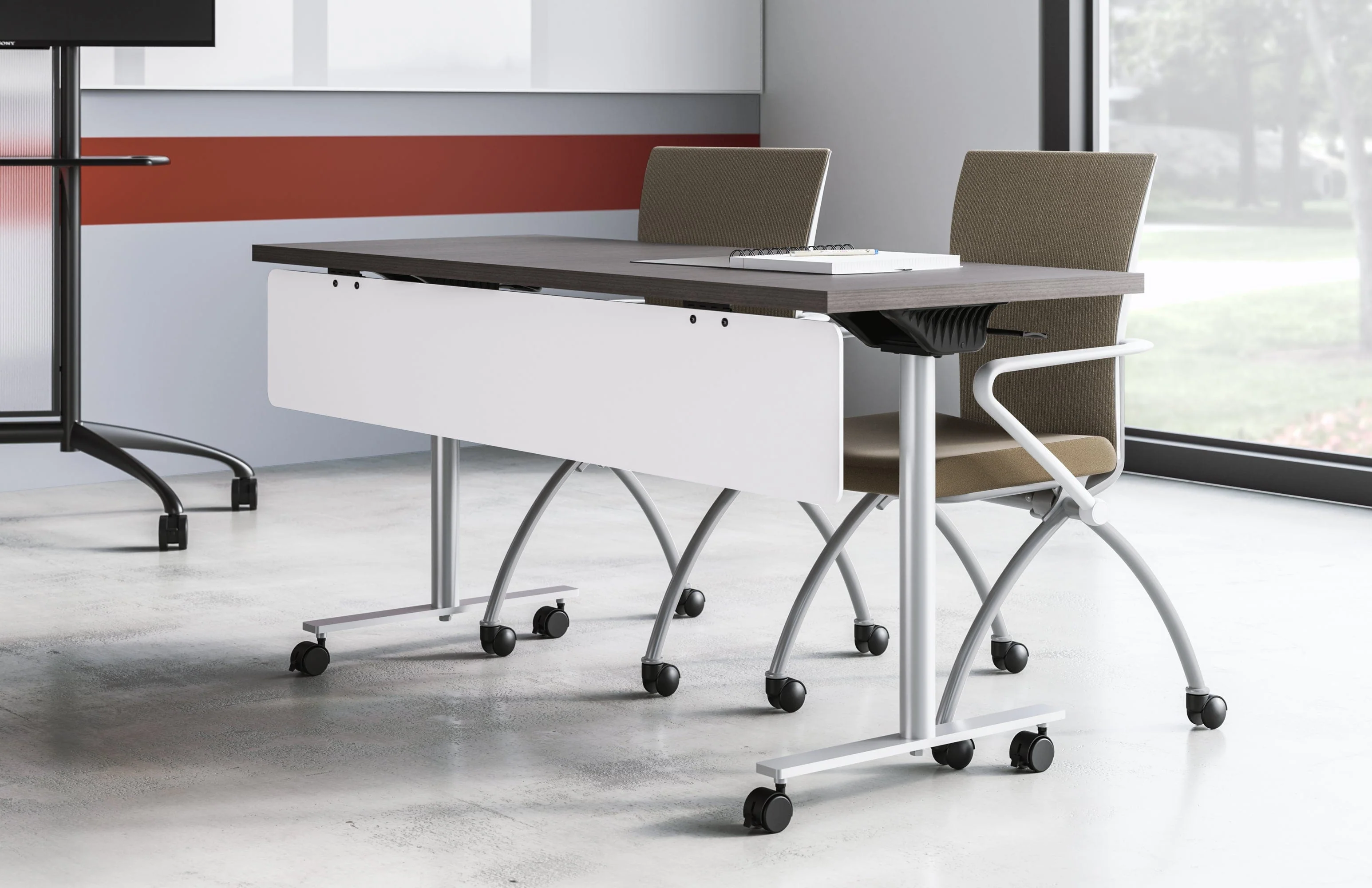 Safco JURNI 60" x 24" Flip Table with Casters [JN6024NFLPCA] - Image 12