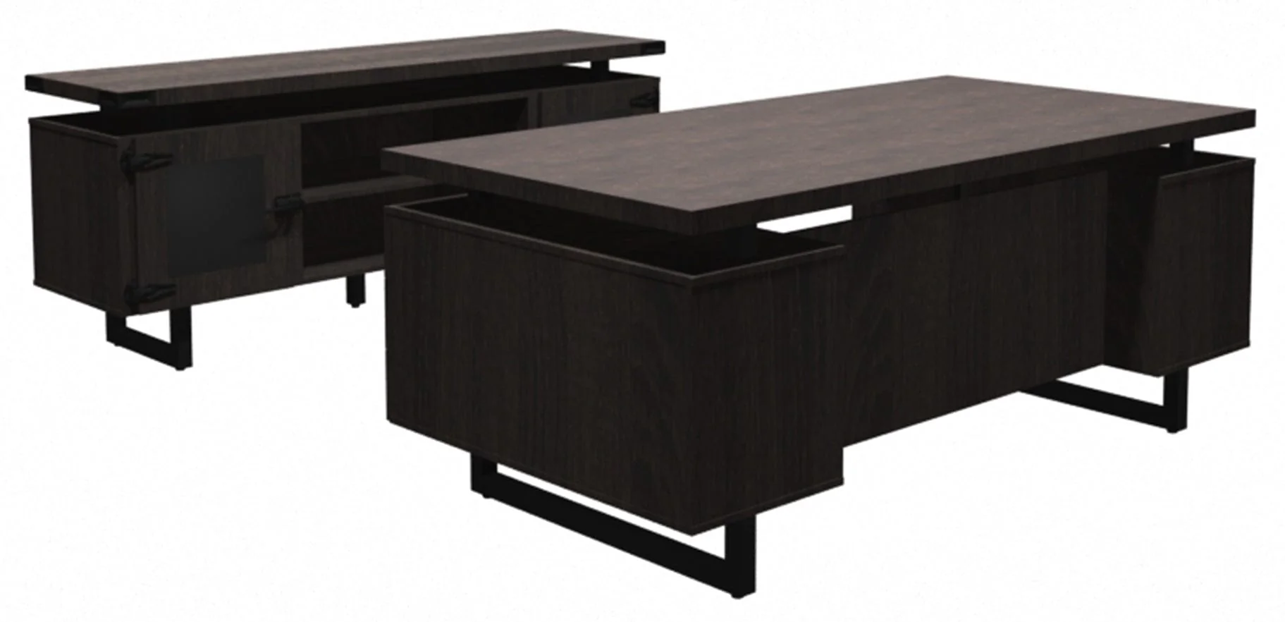 Safco Mirella Series Typical 2 with Low Wall Cabinet [MIAT02] - Image 2