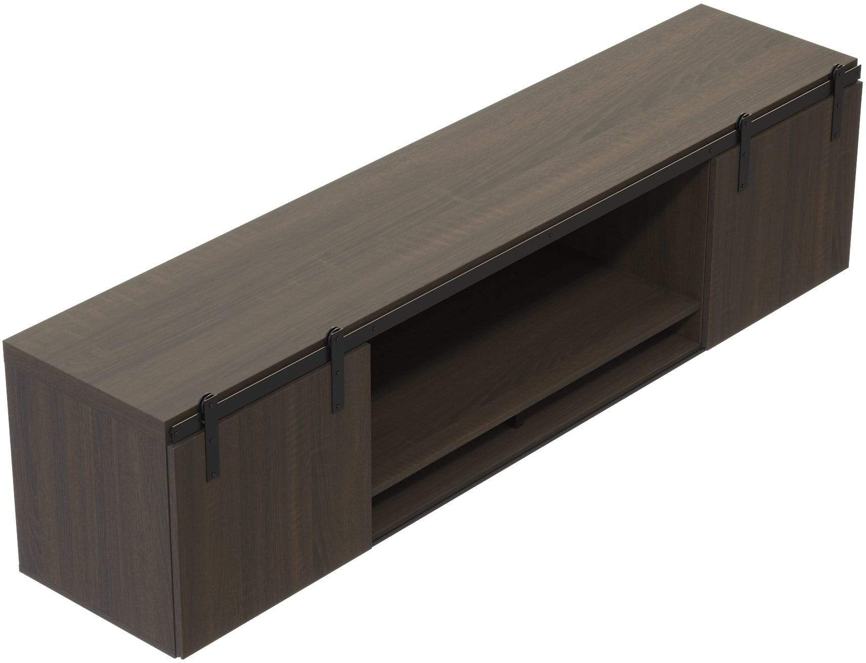Safco Mirella 72" Wall-Mounted Hutch with Sliding Wood Doors [MRHTWD72] - Image 3