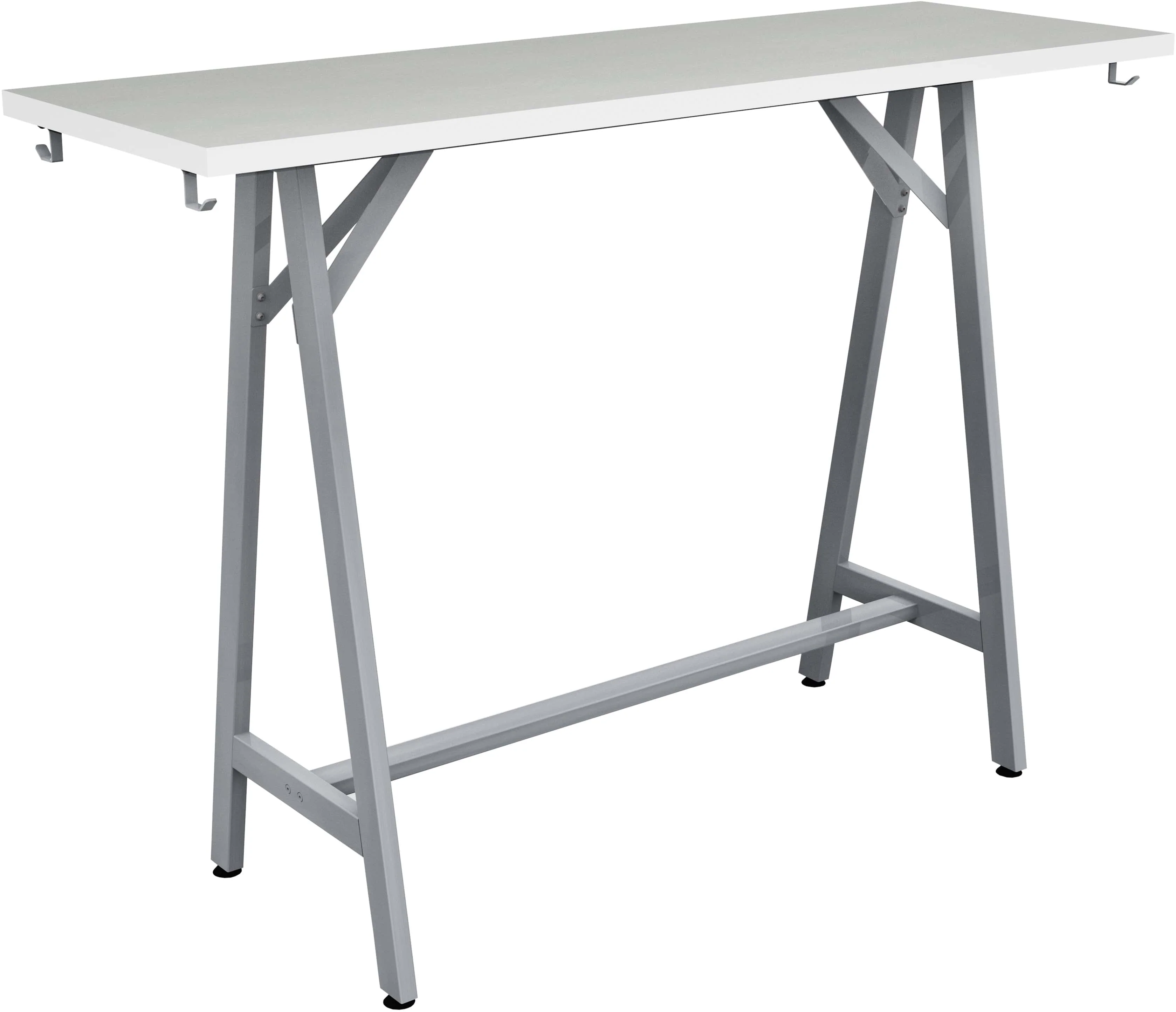 Safco Spark Teaming Table, 60" x 20" Rectangular Worksurface, 42"H Silver Base [SPK6020K] - Image 10