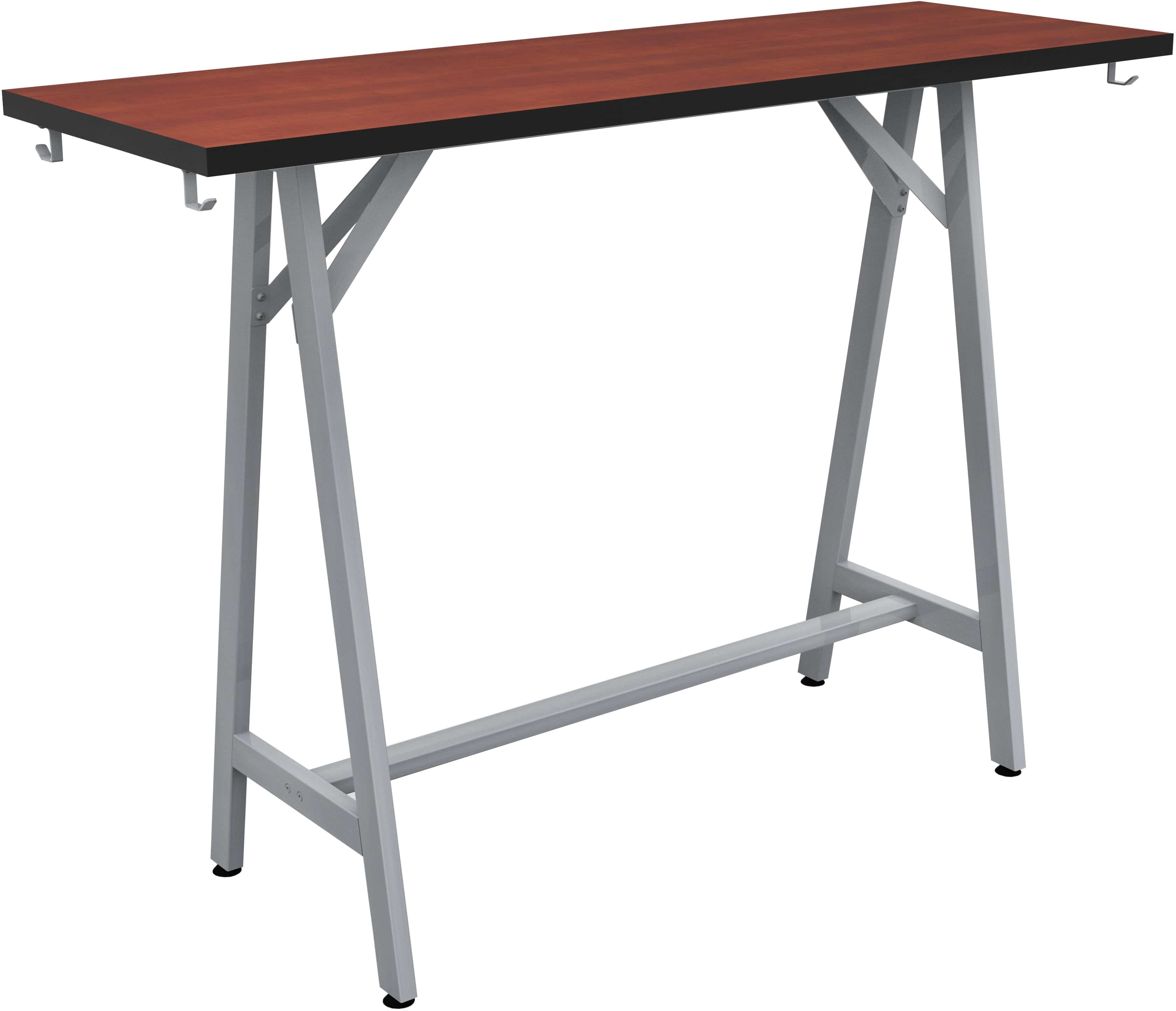 Safco Spark Teaming Table, 60" x 20" Rectangular Worksurface, 42"H Silver Base [SPK6020K] - Image 2