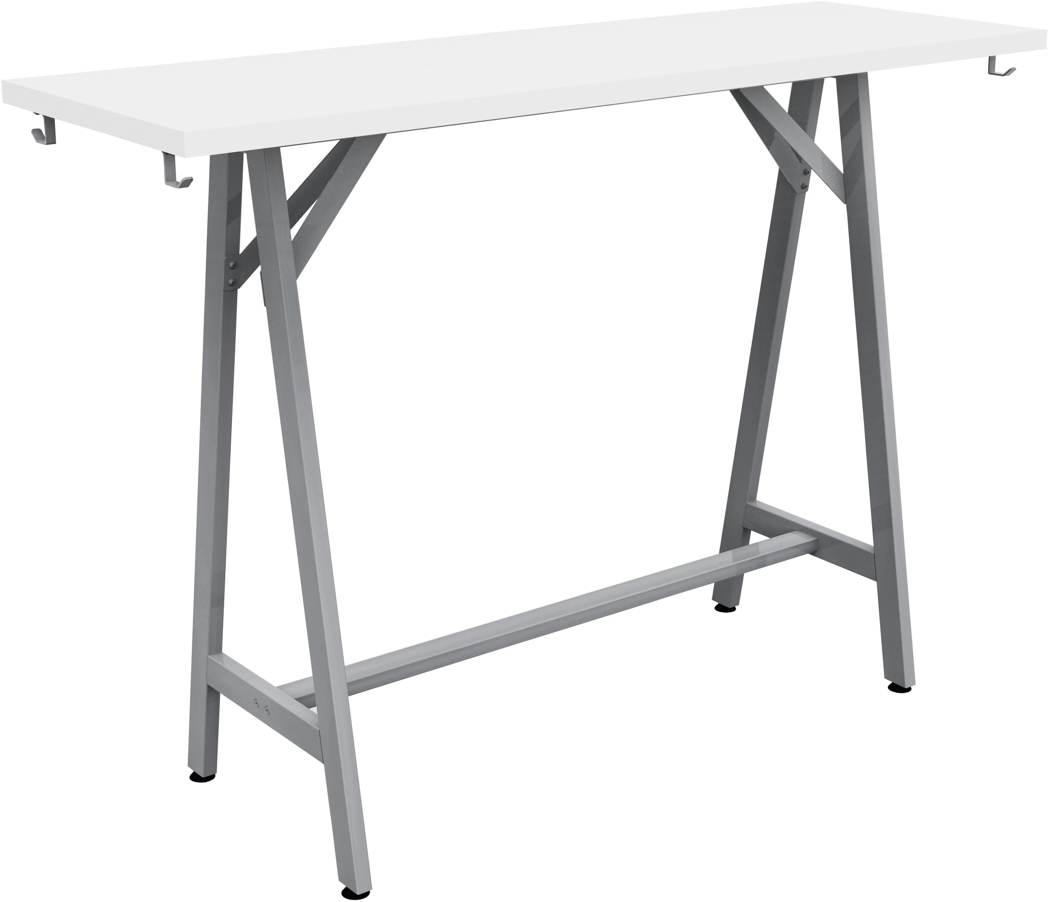 Safco Spark Teaming Table, 60" x 20" Rectangular Worksurface, 42"H Silver Base [SPK6020K] - Image 6