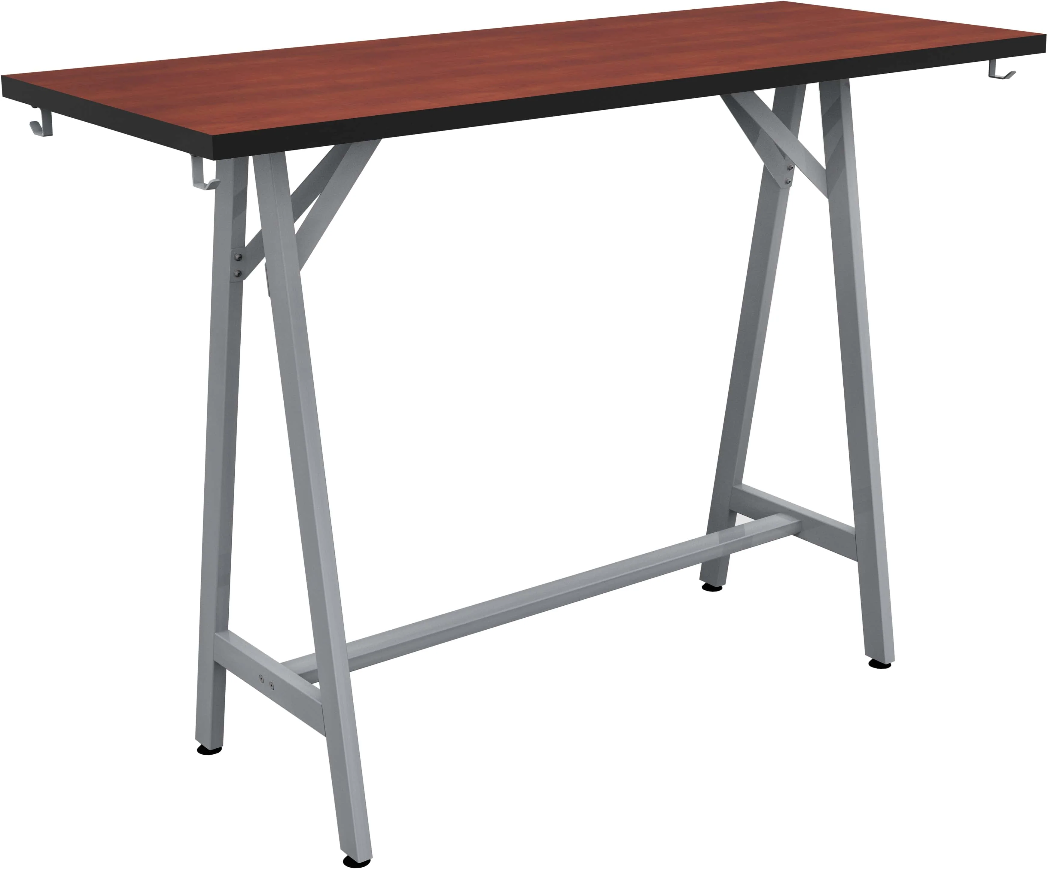 Safco Spark Teaming Table, 60" x 24" Rectangular Worksurface, 42"H Silver Base [SPK6024K] - Image 2